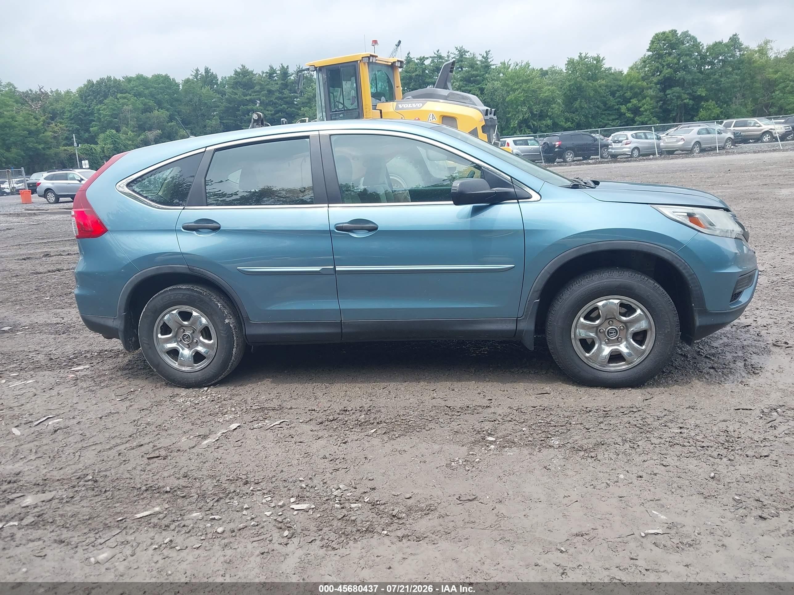 2015 Honda Cr-v Lx Blue vin: 5J6RM4H3XFL088090