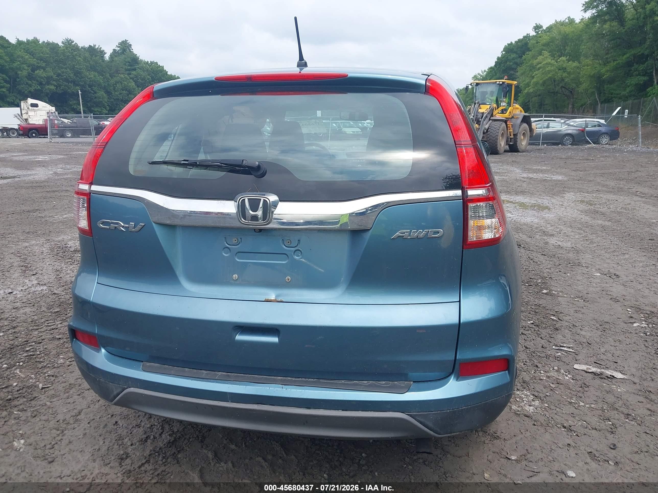 2015 Honda Cr-v Lx Blue vin: 5J6RM4H3XFL088090