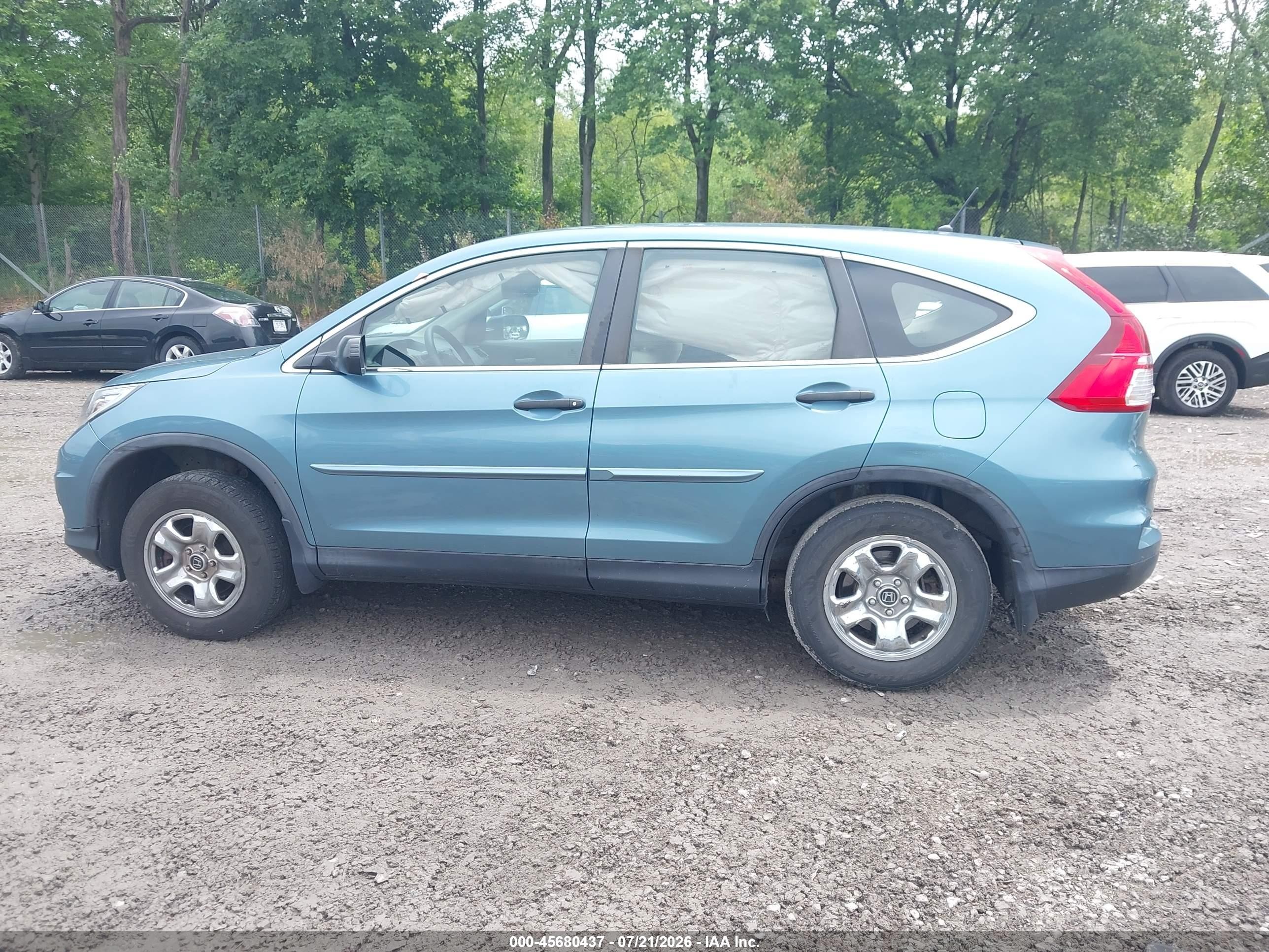 2015 Honda Cr-v Lx Blue vin: 5J6RM4H3XFL088090