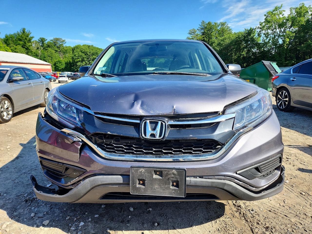 2015 Honda Cr-v Lx Gray vin: 5J6RM4H3XFL123369