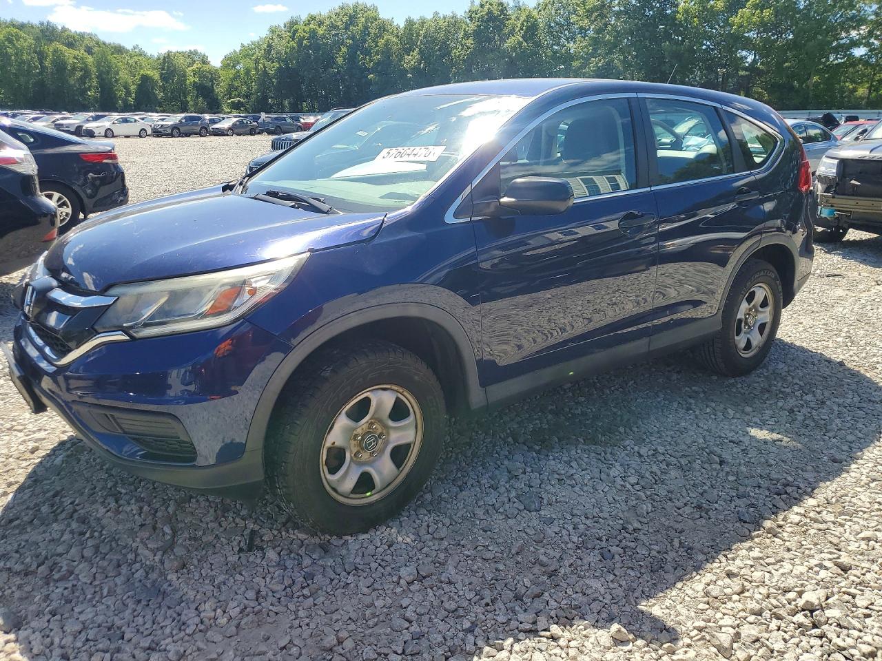 2015 Honda Cr-v Lx Blue vin: 5J6RM4H3XFL124568