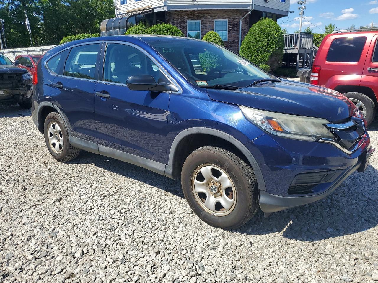 2015 Honda Cr-v Lx Blue vin: 5J6RM4H3XFL124568