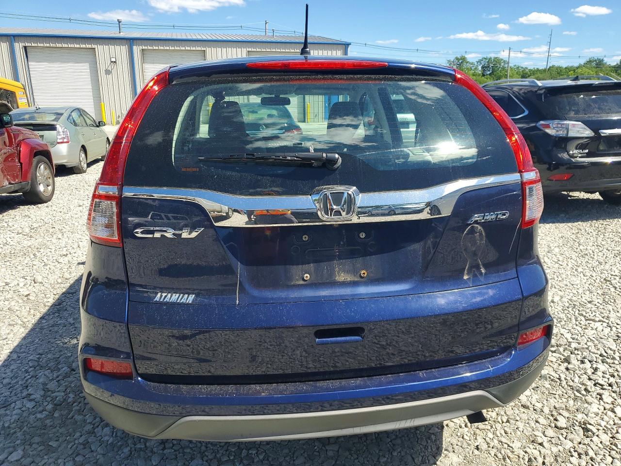 2015 Honda Cr-v Lx Blue vin: 5J6RM4H3XFL124568