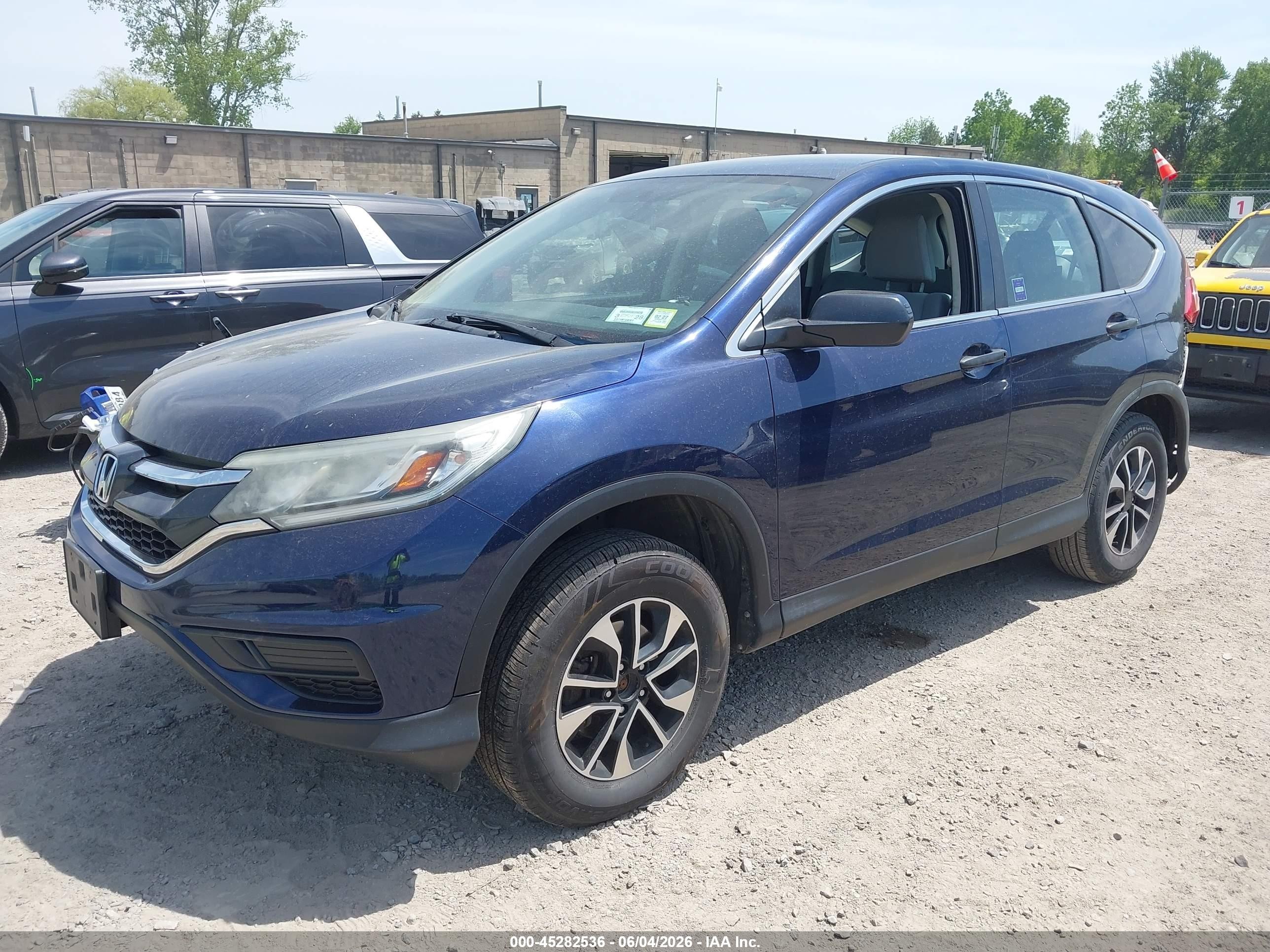 2015 Honda Cr-v Lx Blue vin: 5J6RM4H3XFL131827