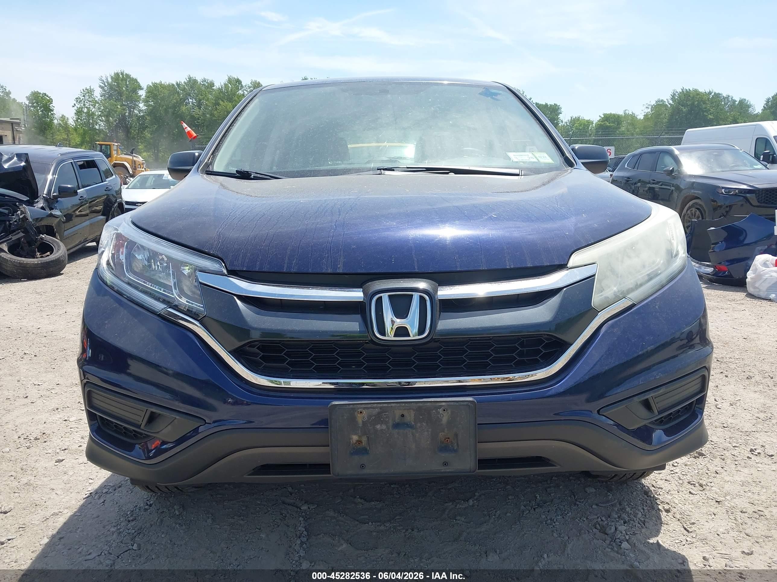 2015 Honda Cr-v Lx Blue vin: 5J6RM4H3XFL131827