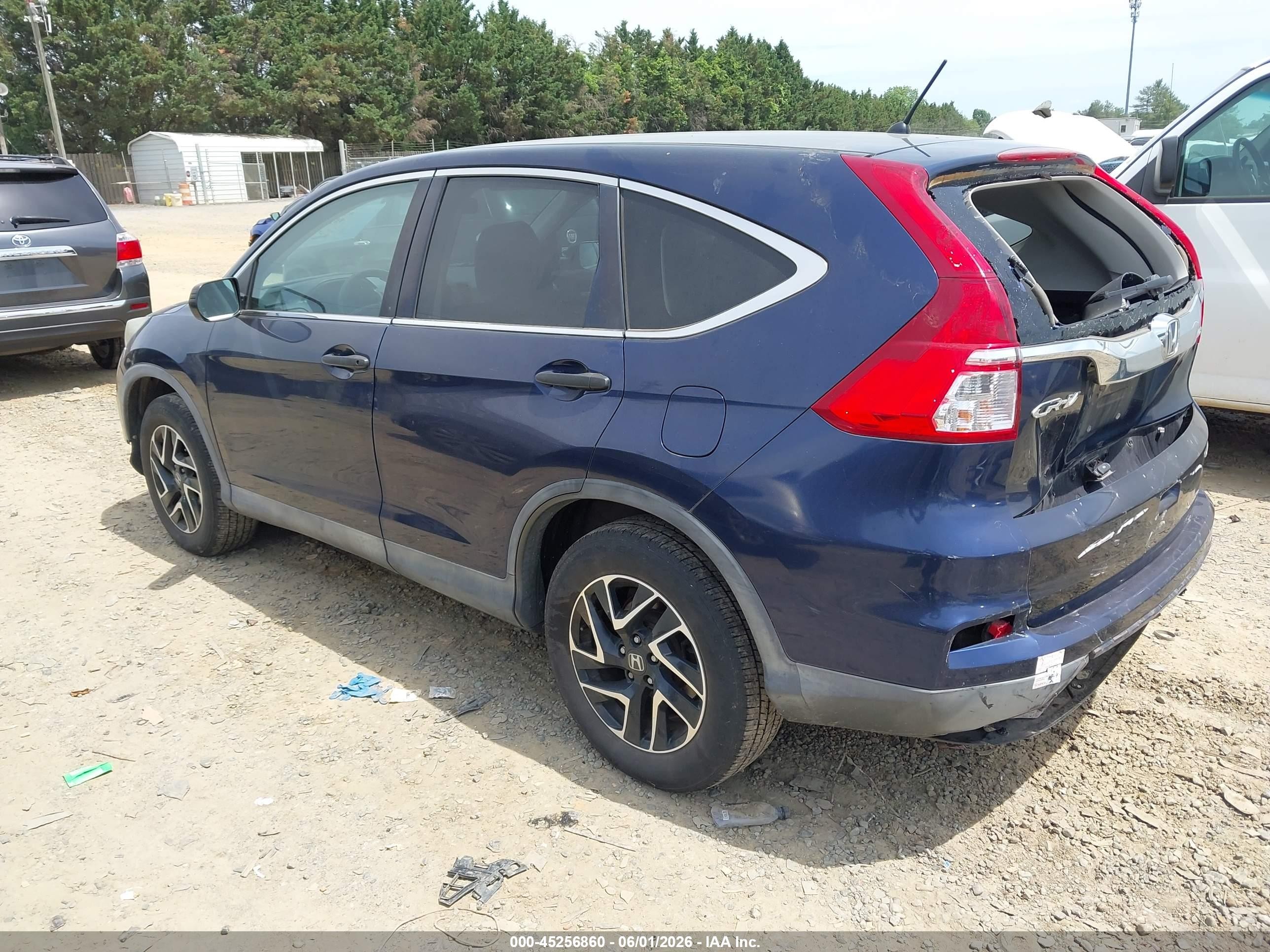 2016 Honda Cr-v Se Navy vin: 5J6RM4H42GL038262