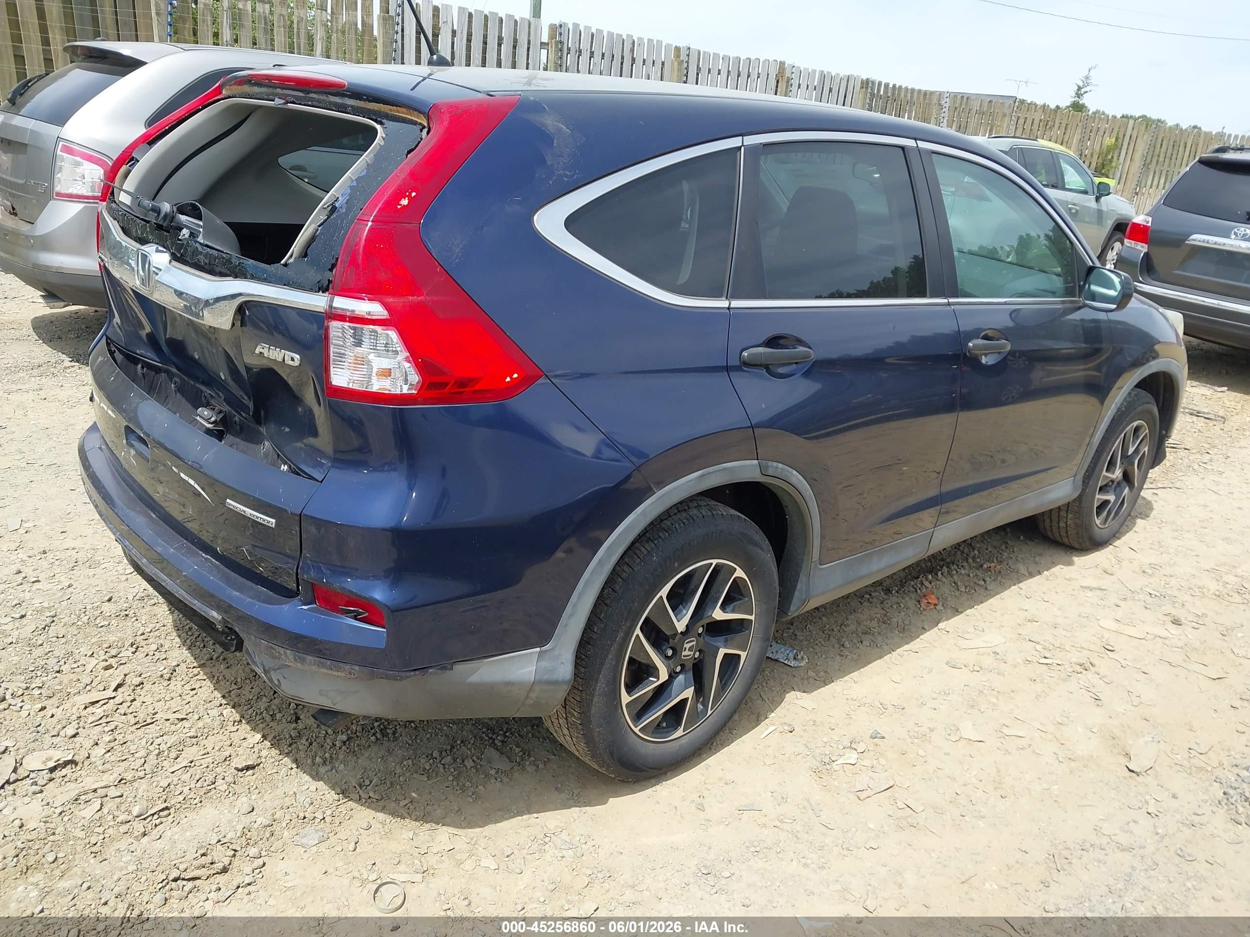 2016 Honda Cr-v Se Navy vin: 5J6RM4H42GL038262