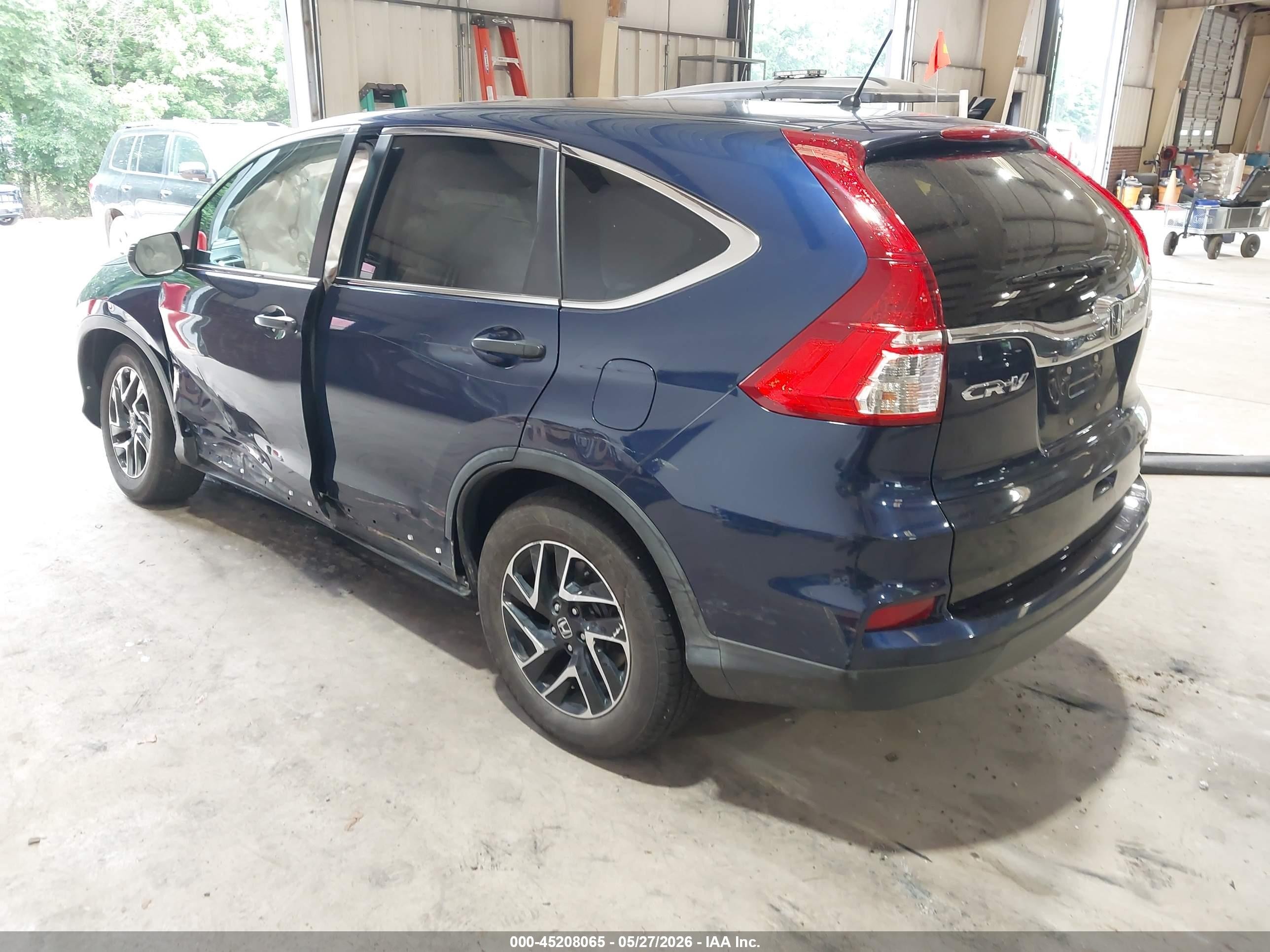 2016 Honda Cr-v Se Blue vin: 5J6RM4H49GL032930