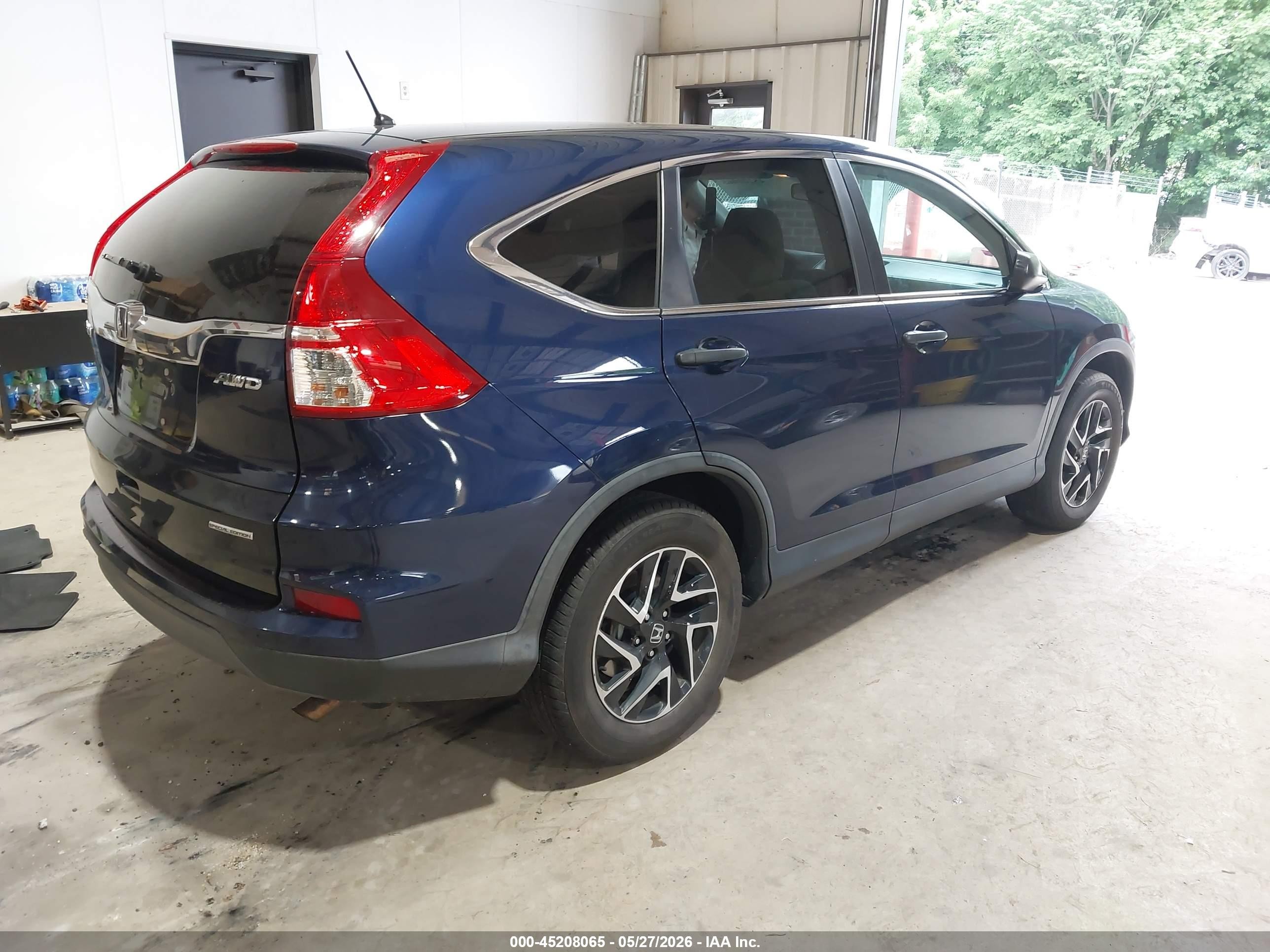 2016 Honda Cr-v Se Blue vin: 5J6RM4H49GL032930
