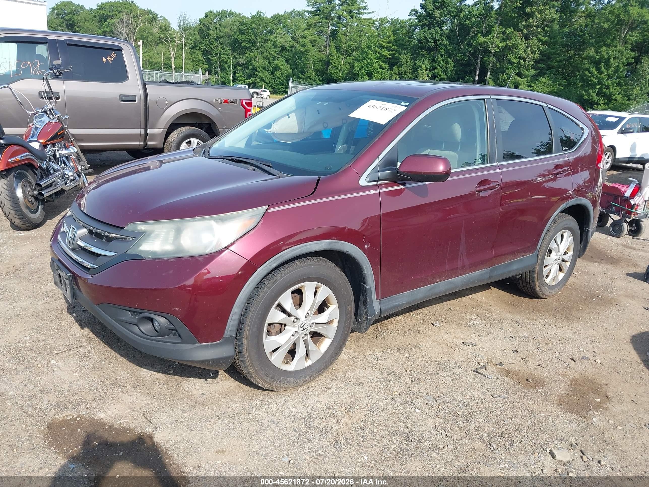 2012 Honda Cr-v Ex Maroon vin: 5J6RM4H50CL014027