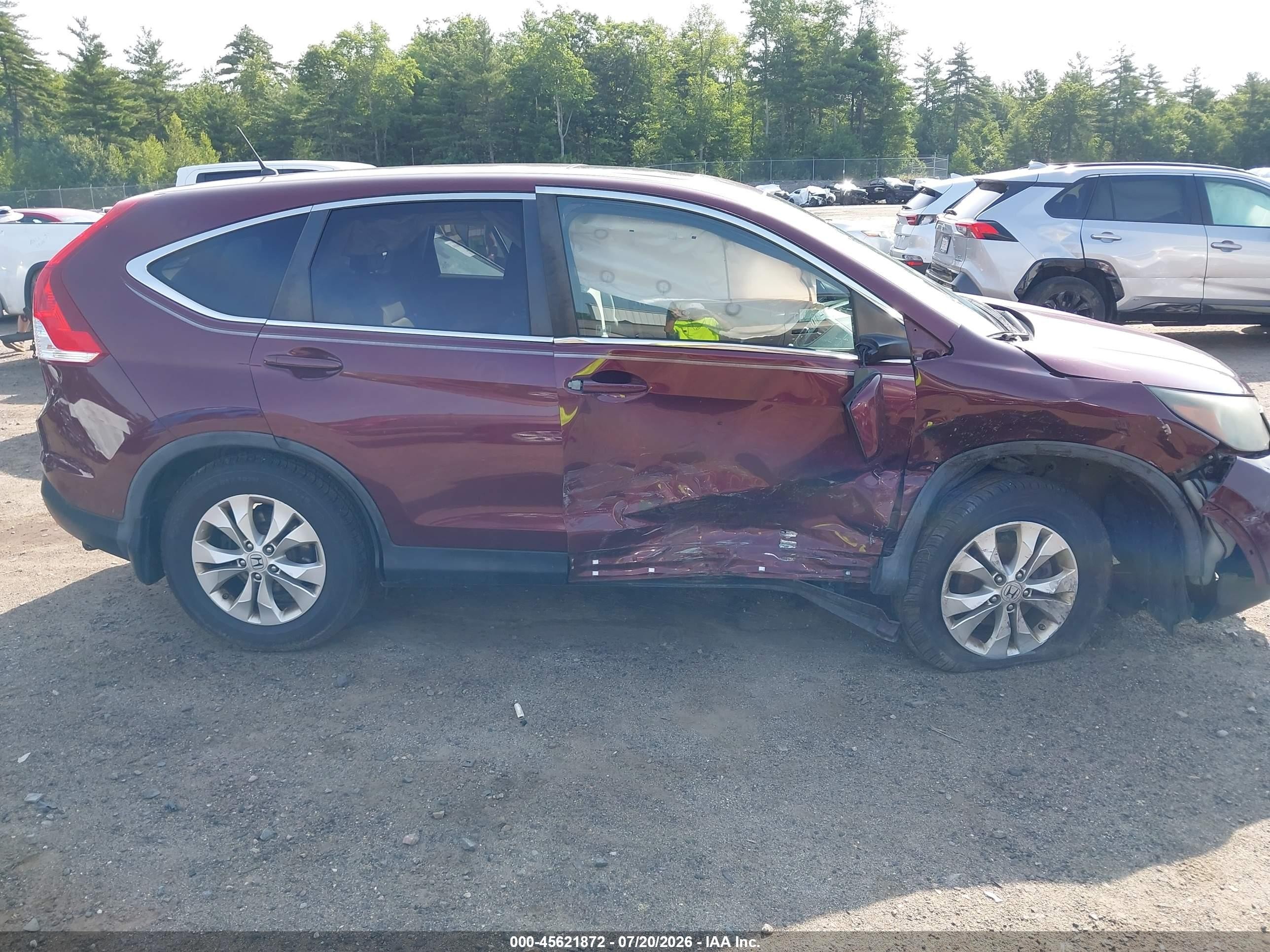 2012 Honda Cr-v Ex Maroon vin: 5J6RM4H50CL014027