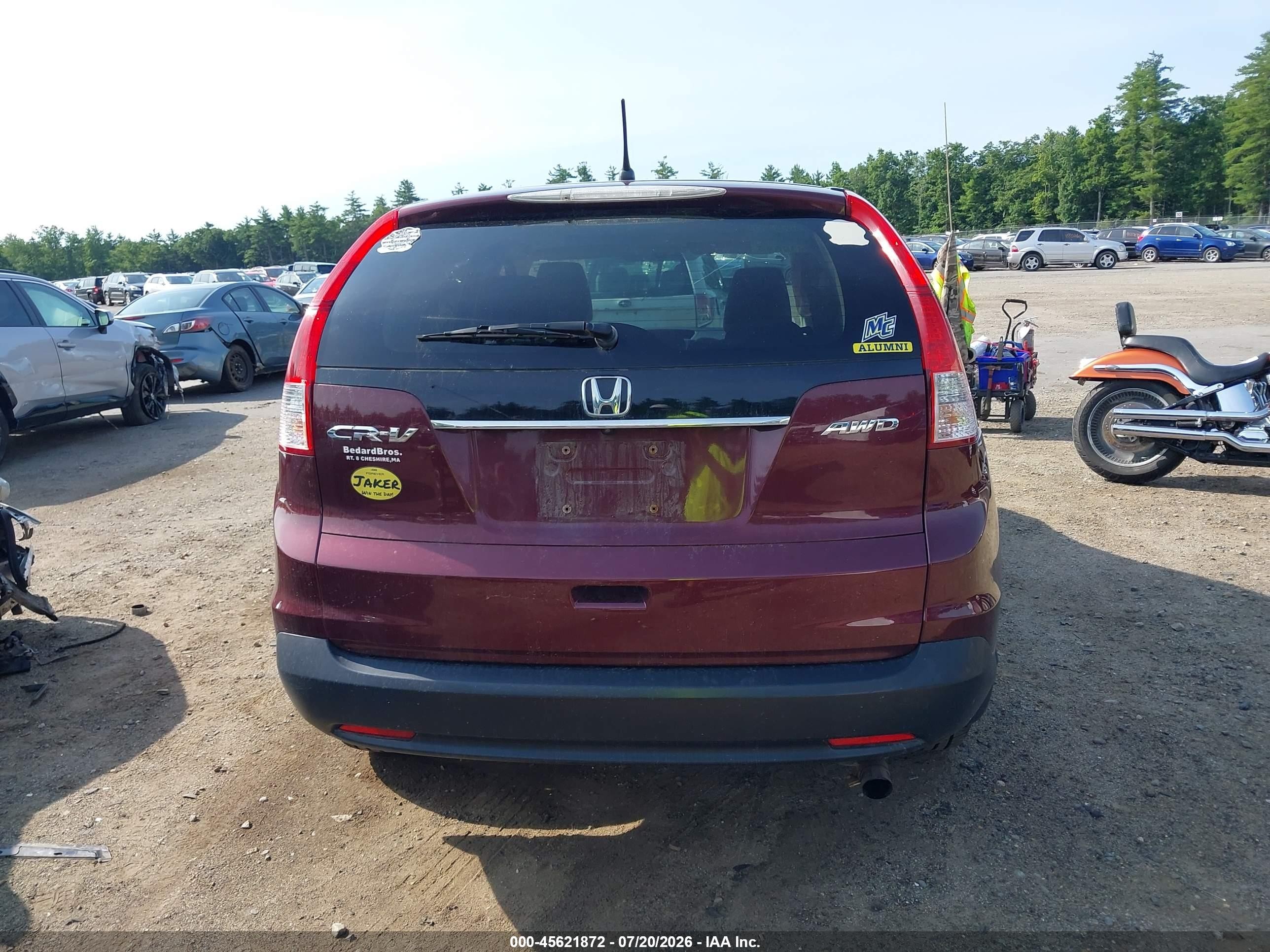 2012 Honda Cr-v Ex Maroon vin: 5J6RM4H50CL014027