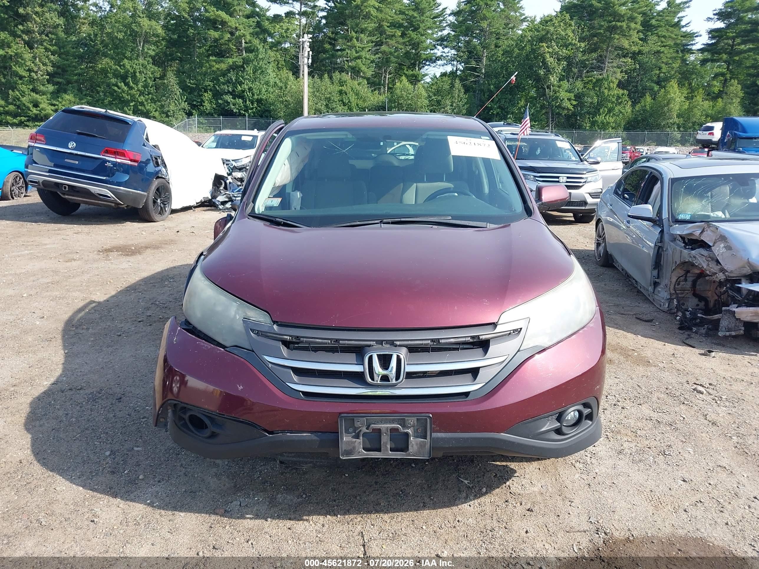2012 Honda Cr-v Ex Maroon vin: 5J6RM4H50CL014027