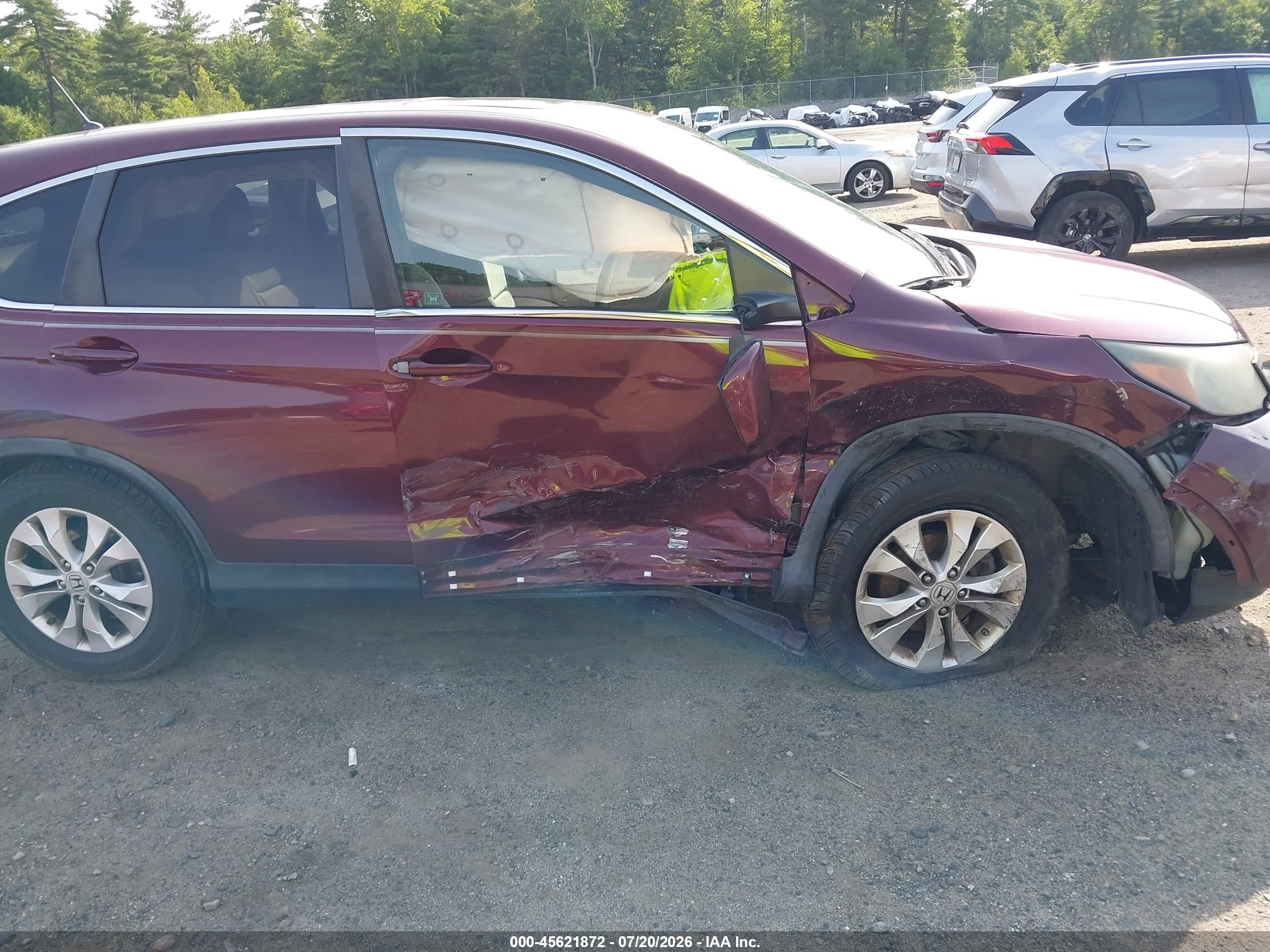 2012 Honda Cr-v Ex Maroon vin: 5J6RM4H50CL014027