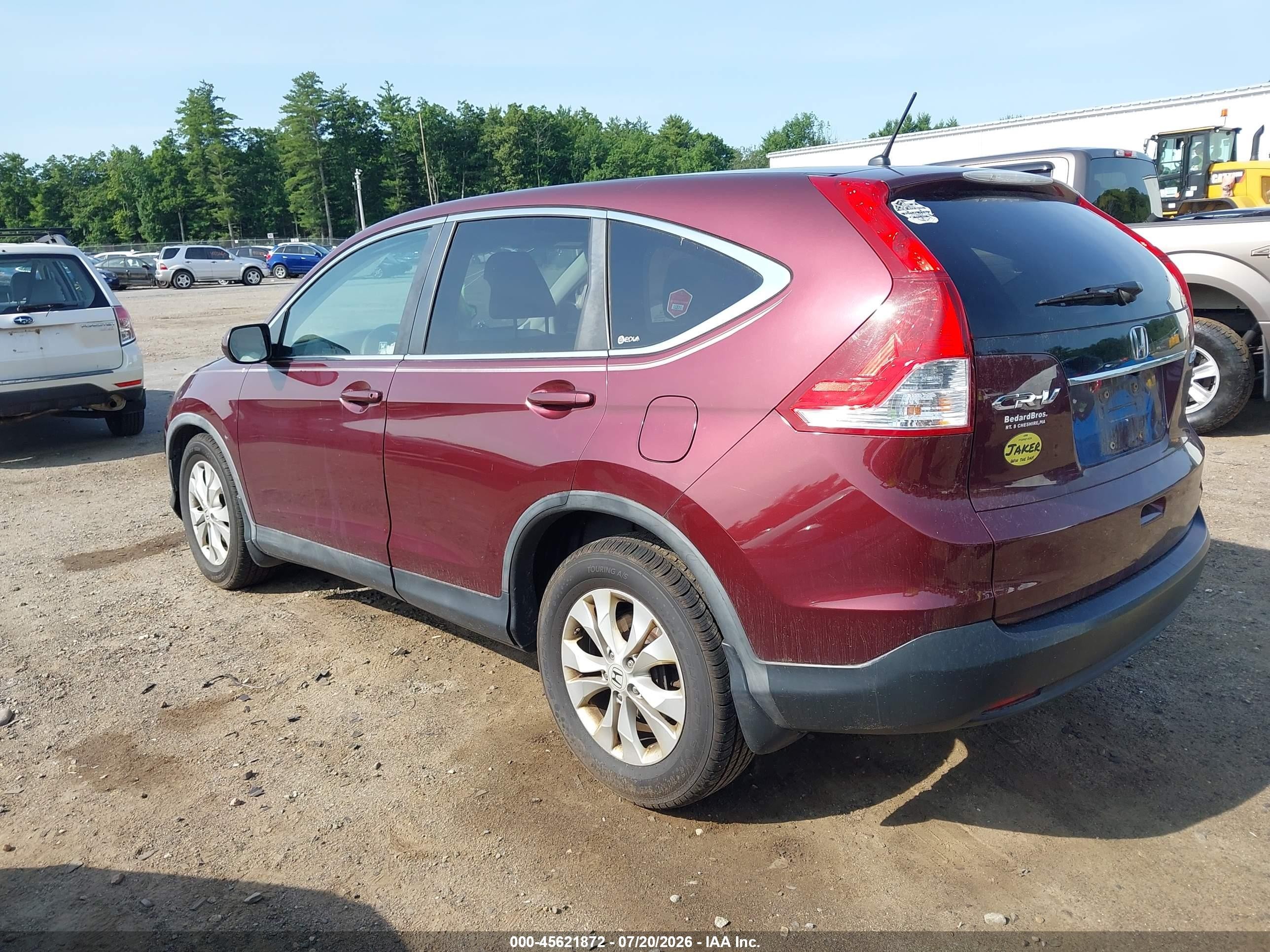 2012 Honda Cr-v Ex Maroon vin: 5J6RM4H50CL014027