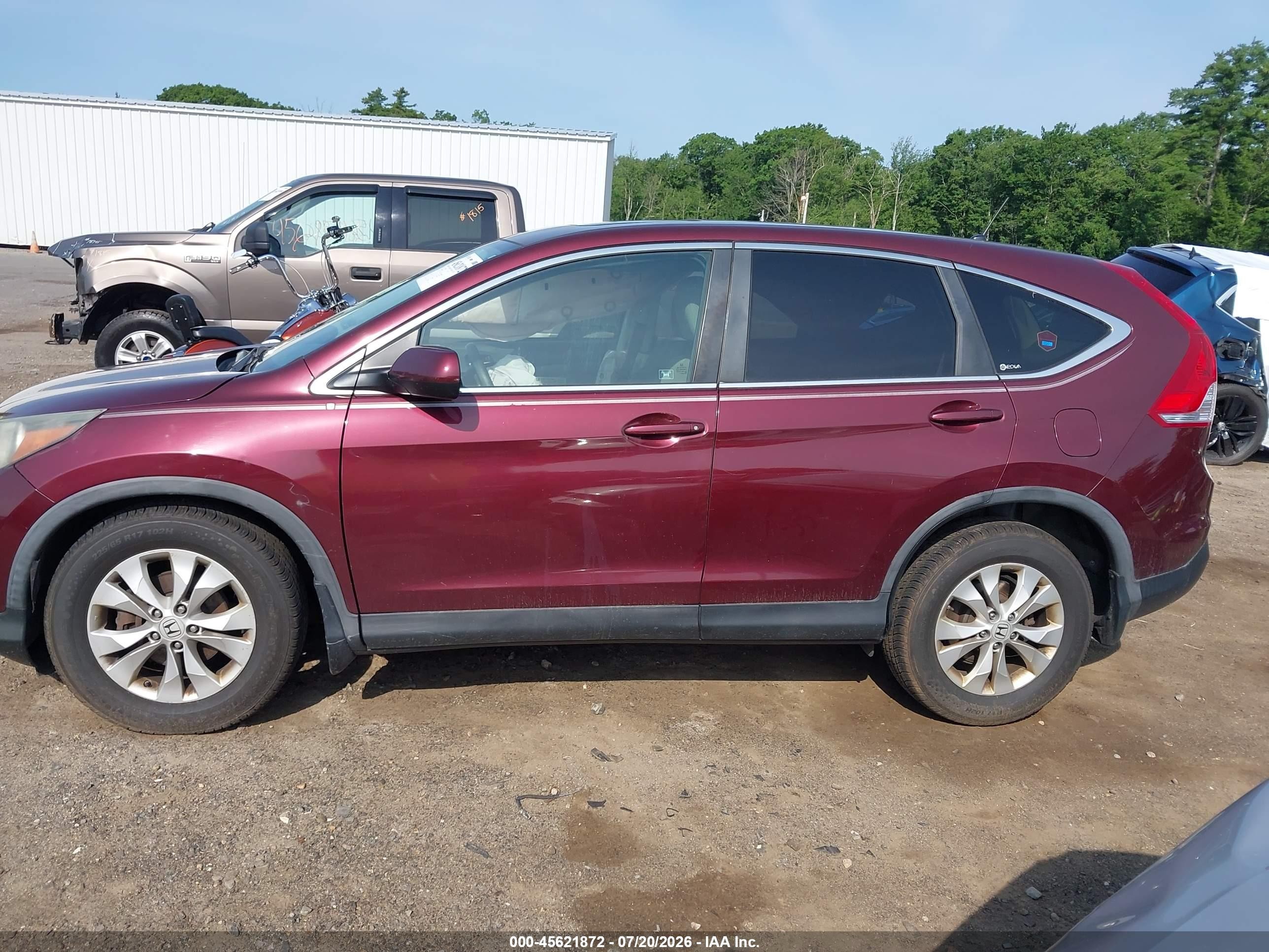 2012 Honda Cr-v Ex Maroon vin: 5J6RM4H50CL014027