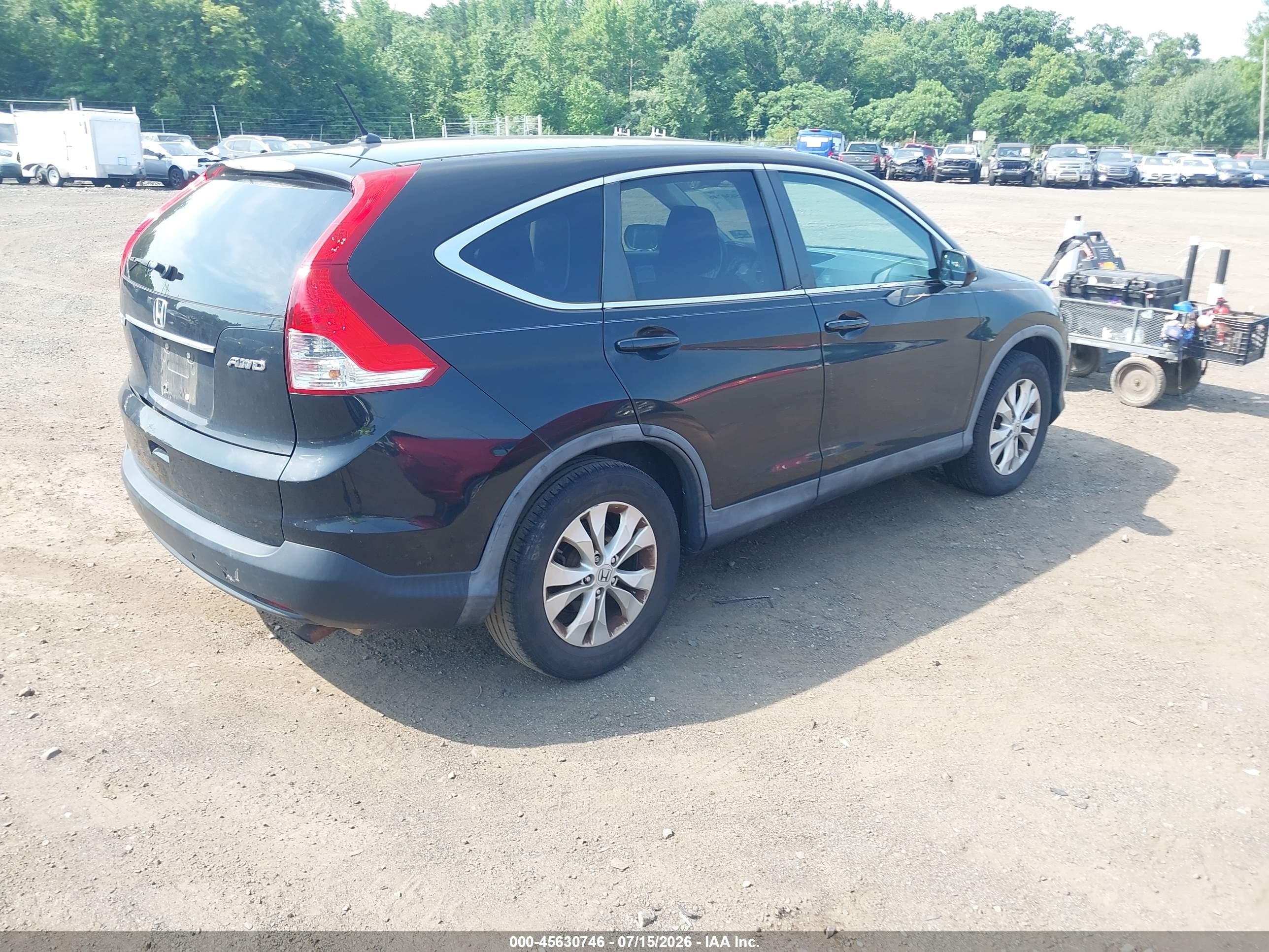 2012 Honda Cr-v Ex Black vin: 5J6RM4H50CL031426