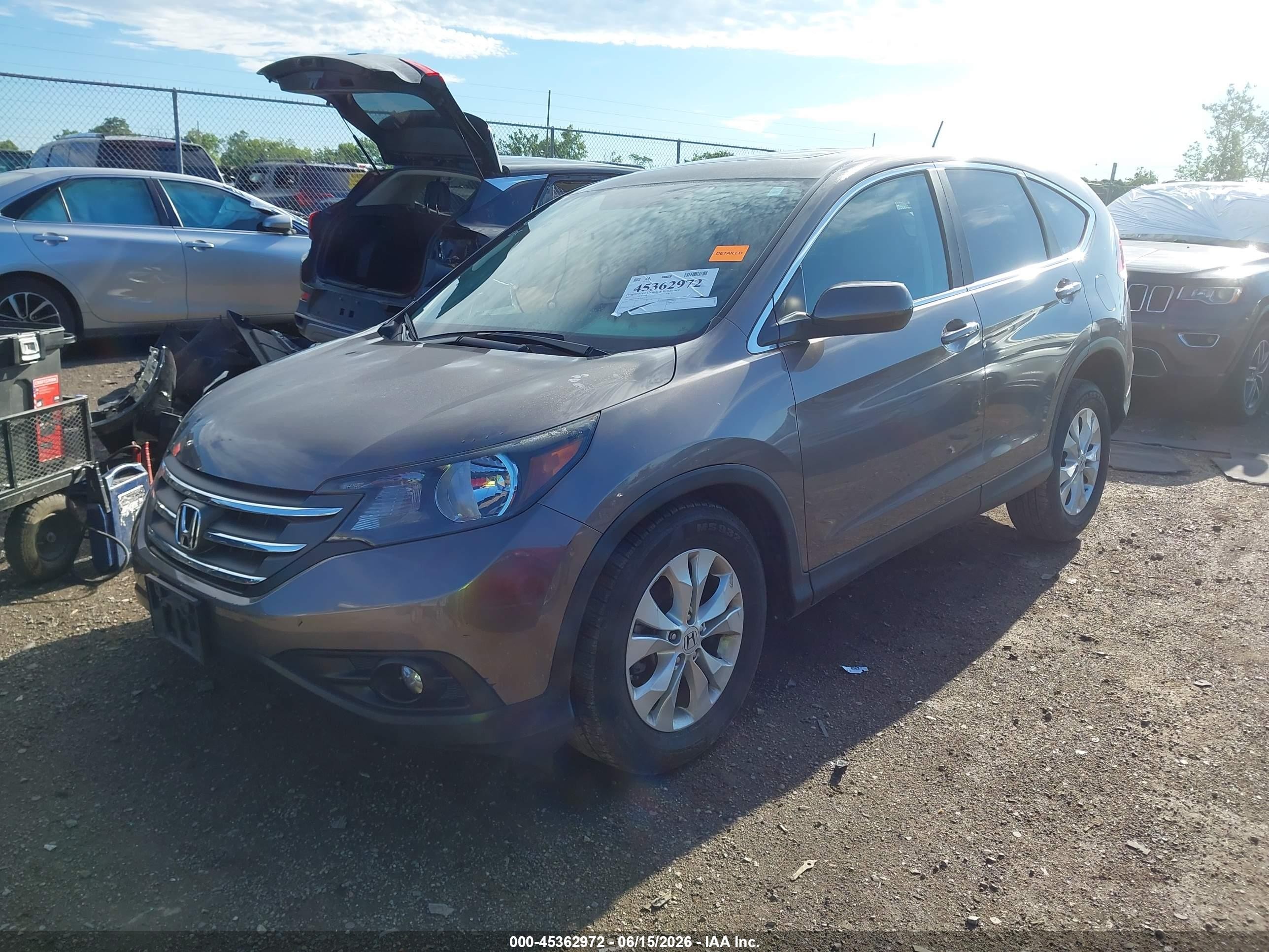 2012 Honda Cr-v Ex Gray vin: 5J6RM4H50CL061655