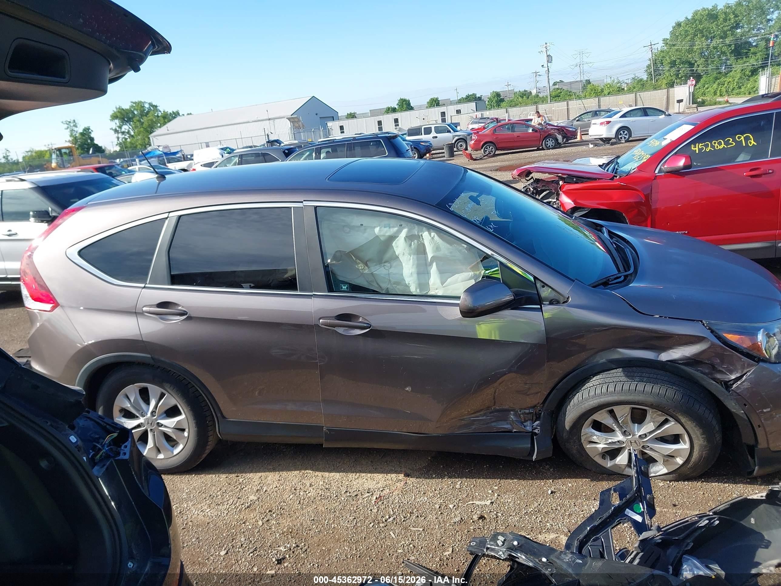 2012 Honda Cr-v Ex Gray vin: 5J6RM4H50CL061655