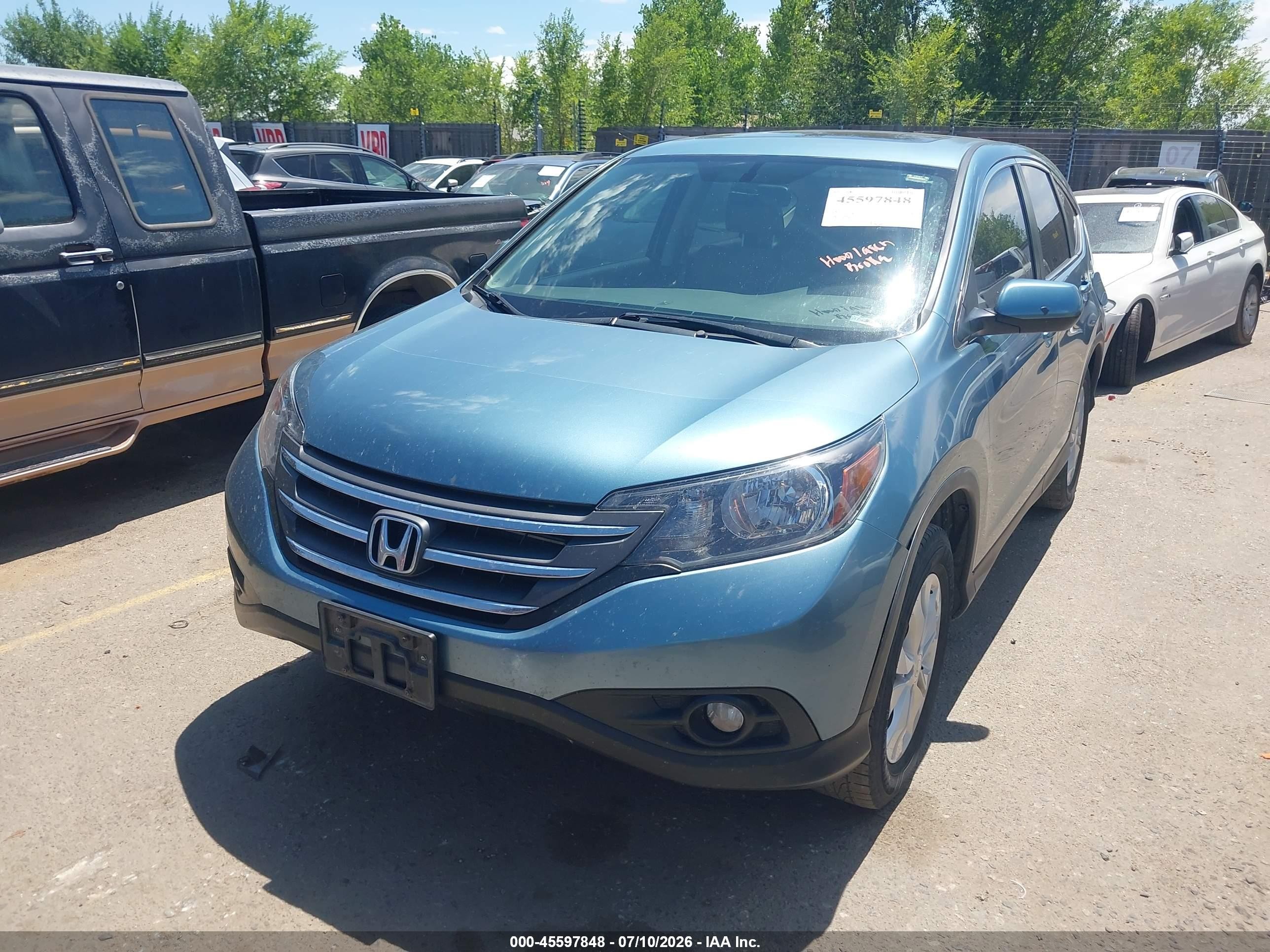 2013 Honda Cr-v Ex Blue vin: 5J6RM4H50DL017866