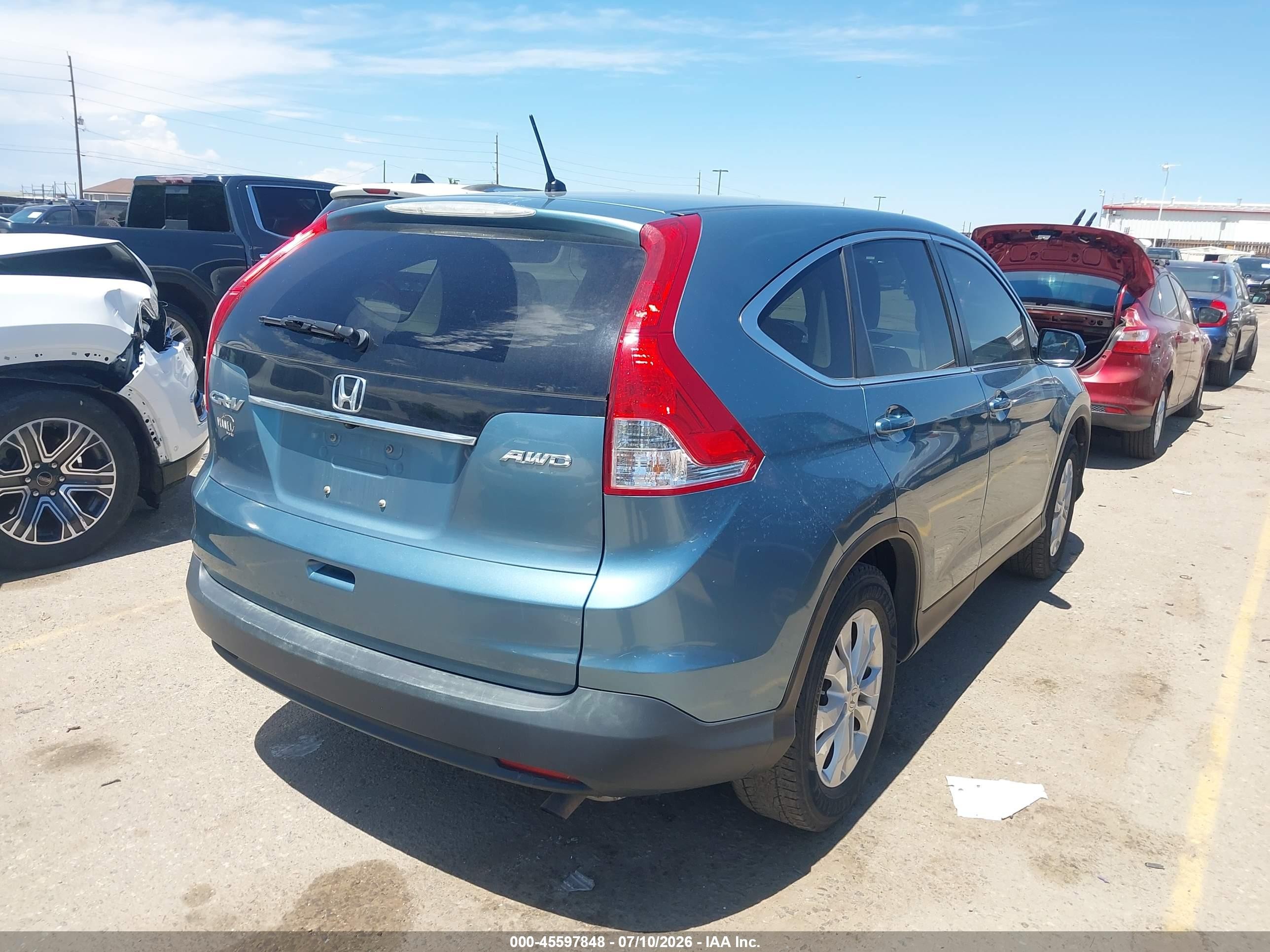 2013 Honda Cr-v Ex Blue vin: 5J6RM4H50DL017866