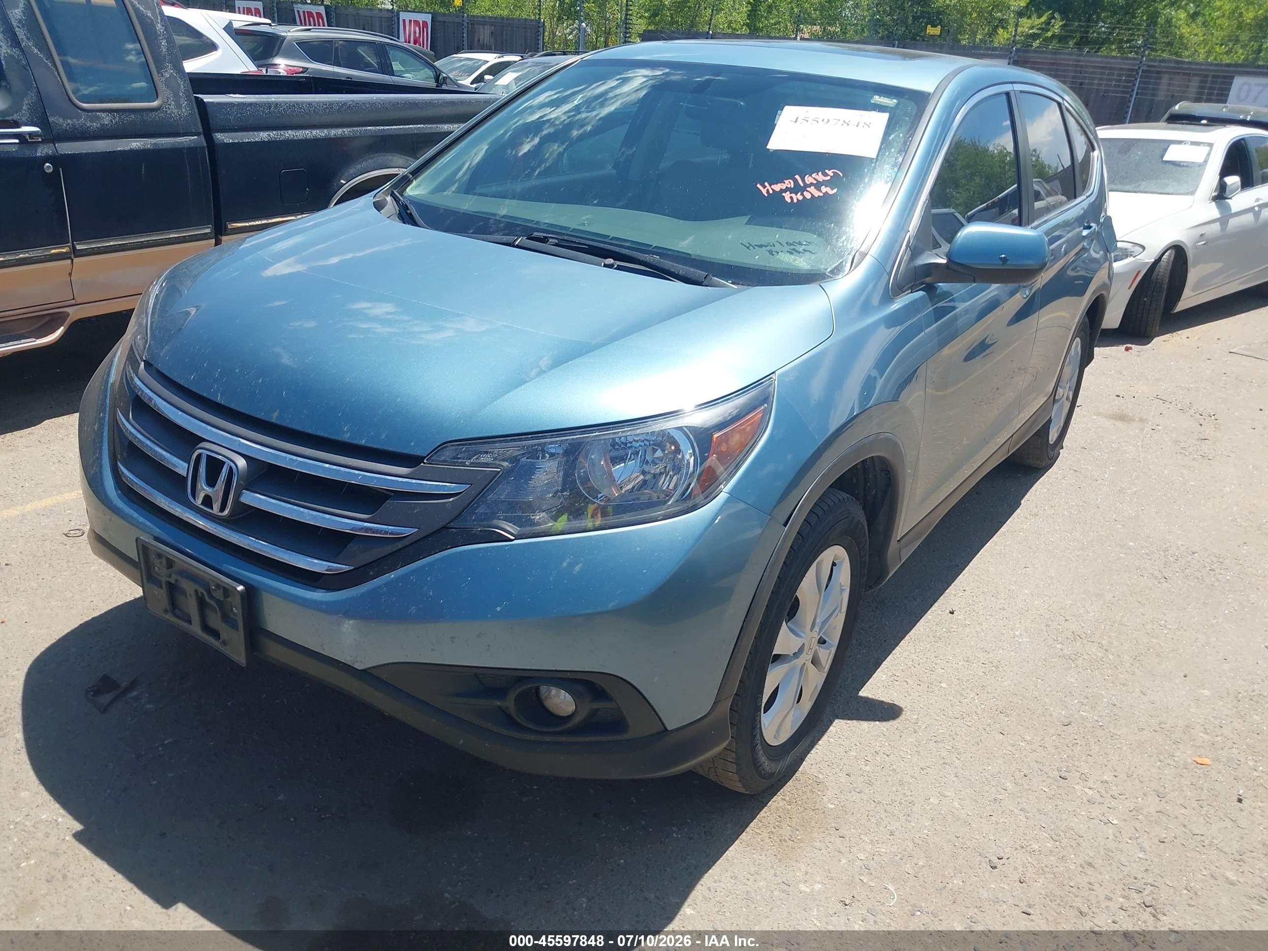 2013 Honda Cr-v Ex Blue vin: 5J6RM4H50DL017866