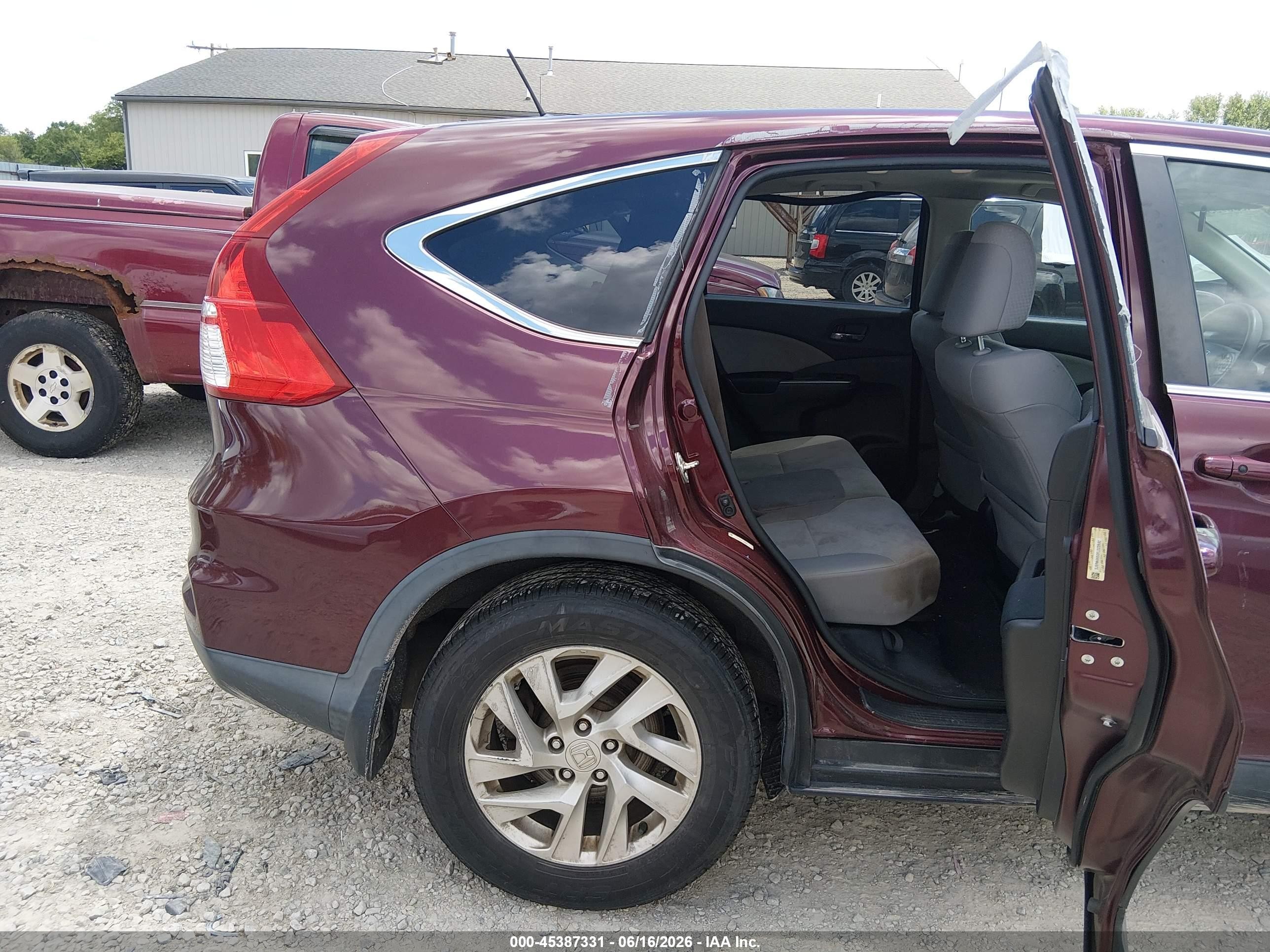2015 Honda Cr-v Ex Burgundy vin: 5J6RM4H50FL022892