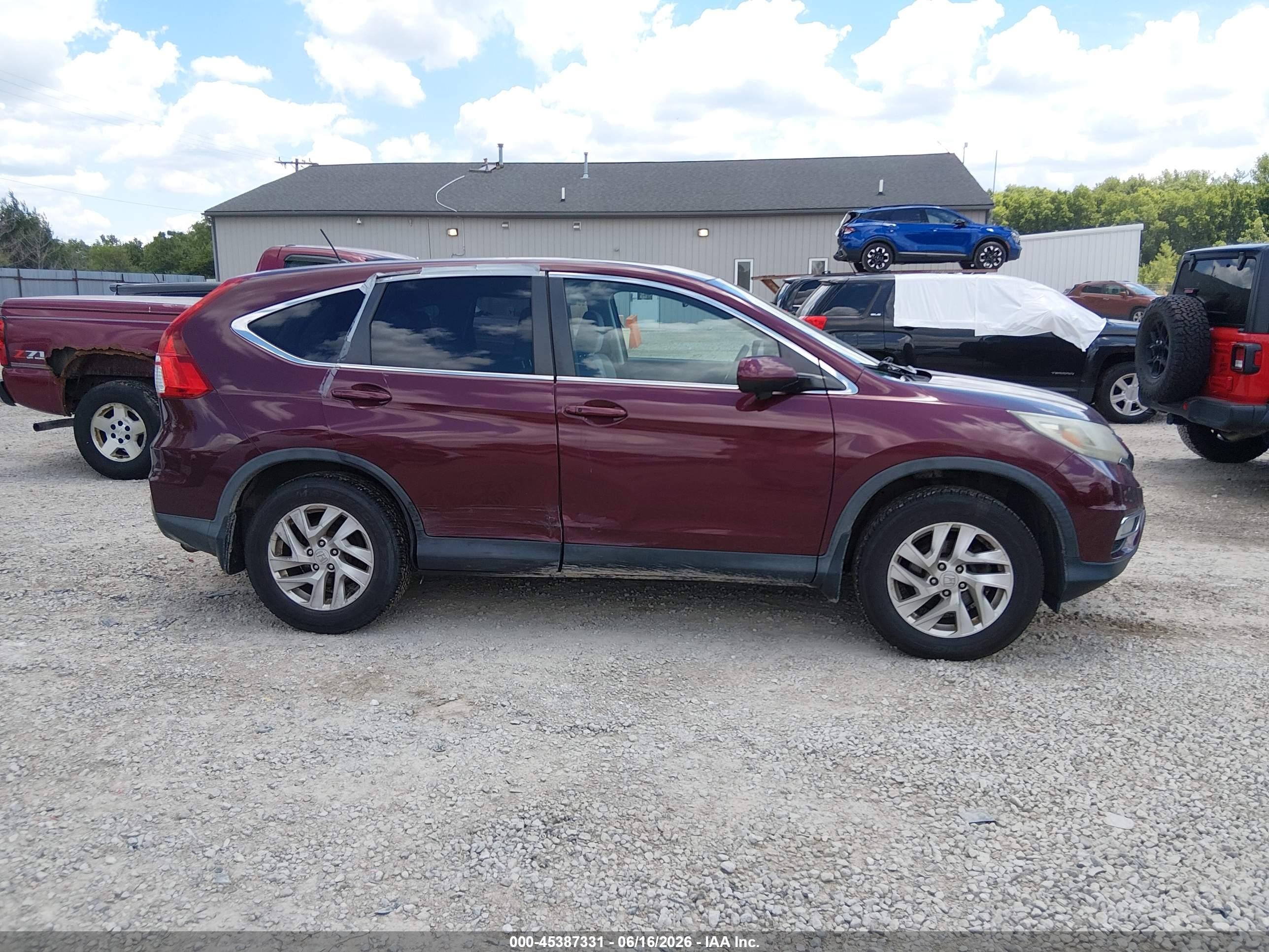 2015 Honda Cr-v Ex Burgundy vin: 5J6RM4H50FL022892