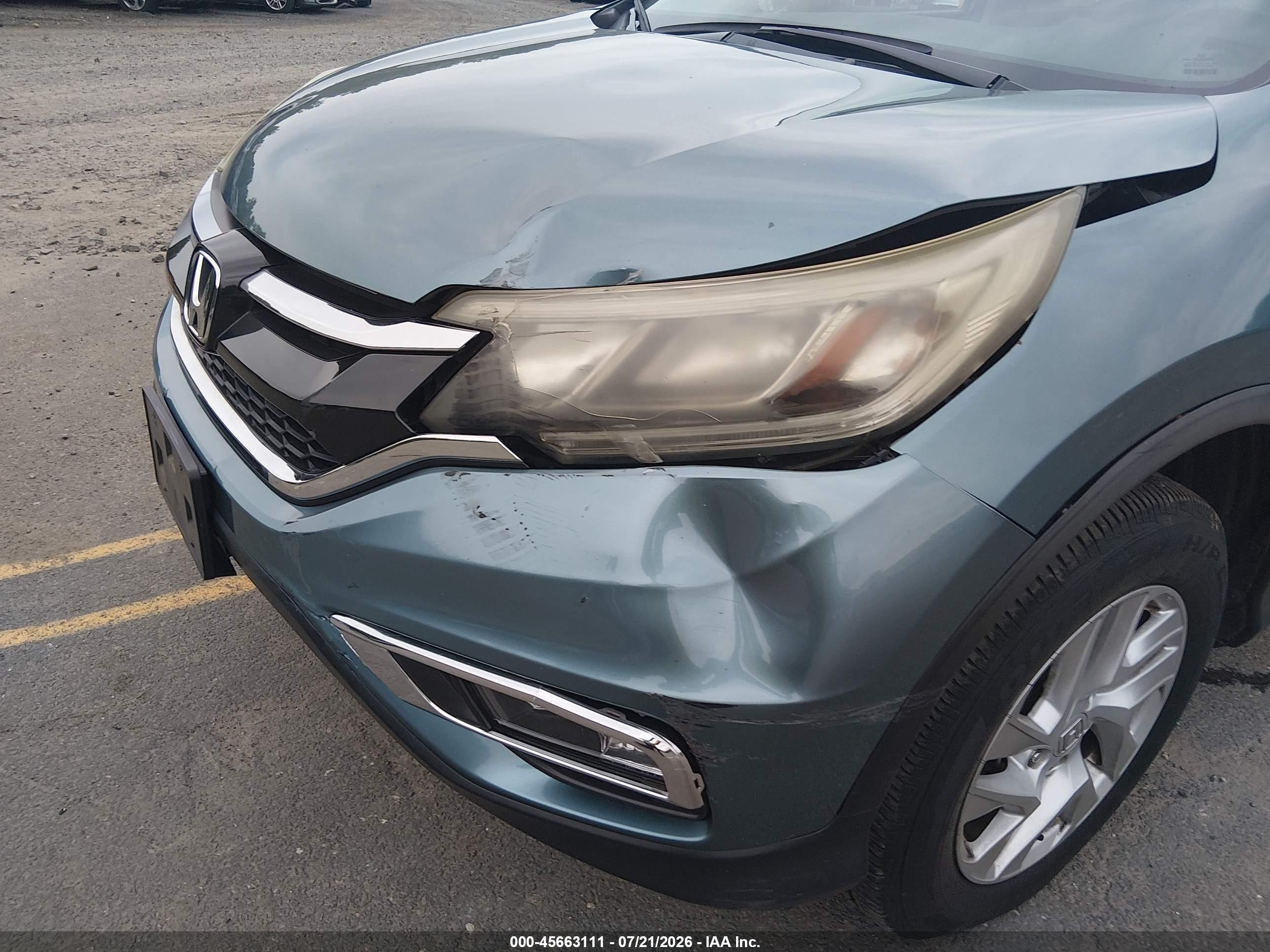 2015 Honda Cr-v Ex Blue vin: 5J6RM4H50FL028126