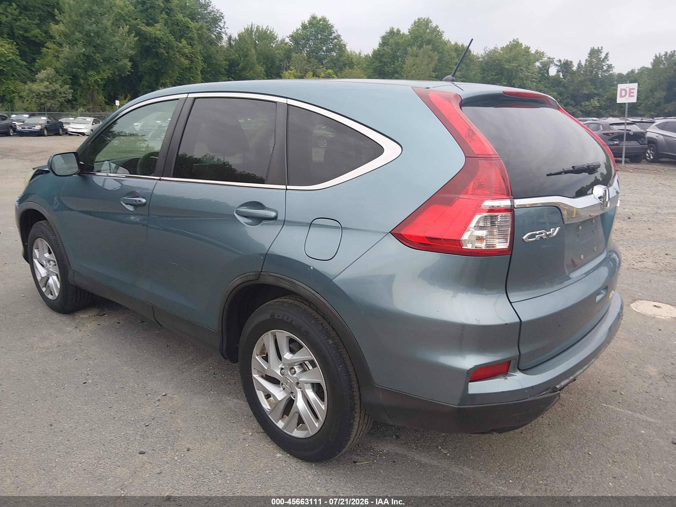 2015 Honda Cr-v Ex Blue vin: 5J6RM4H50FL028126