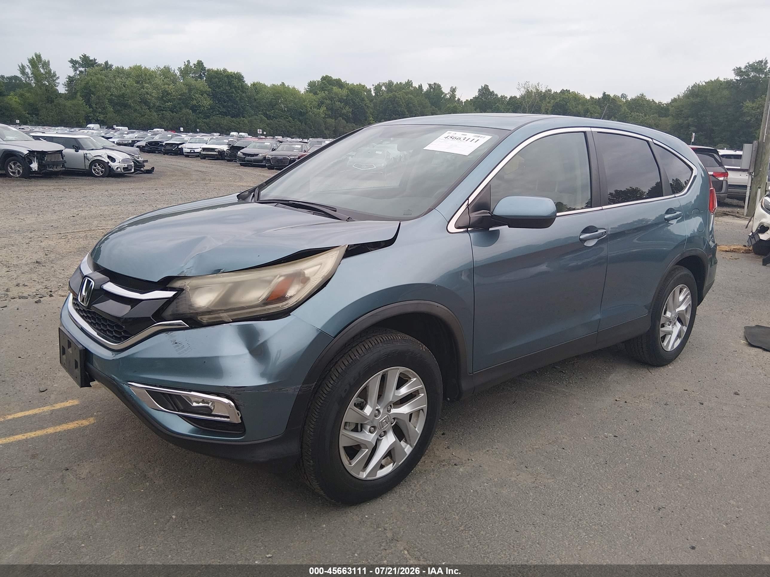 2015 Honda Cr-v Ex Blue vin: 5J6RM4H50FL028126