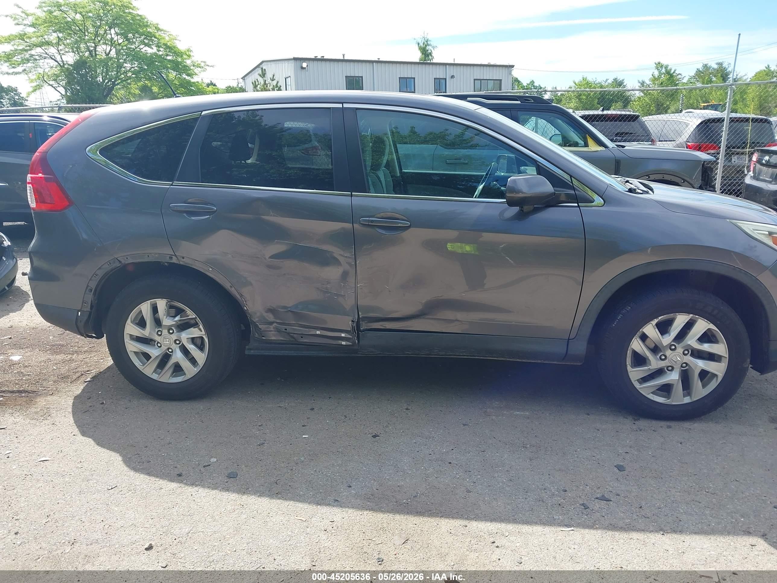 2015 Honda Cr-v Ex Gray vin: 5J6RM4H50FL108347