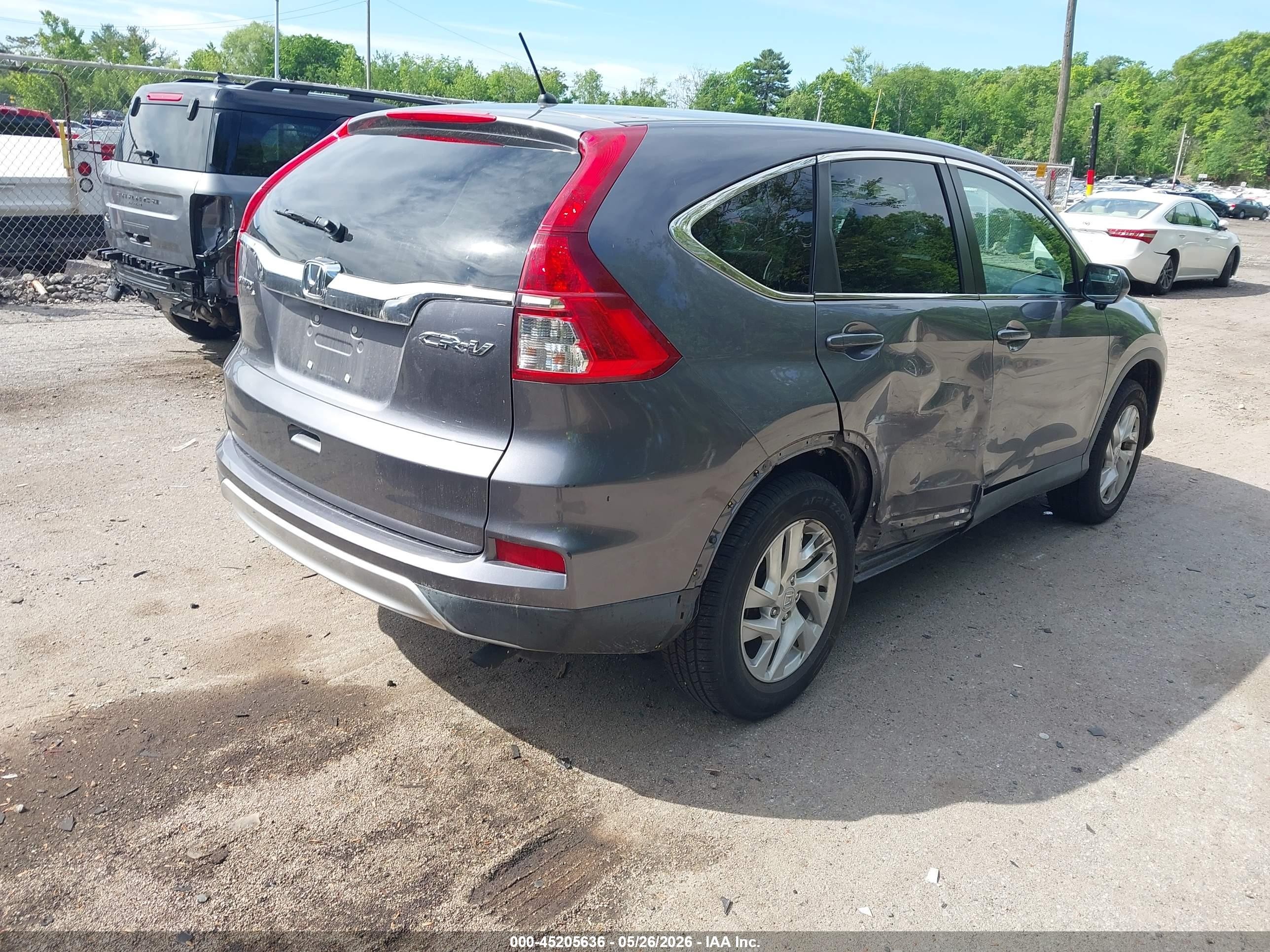 2015 Honda Cr-v Ex Gray vin: 5J6RM4H50FL108347