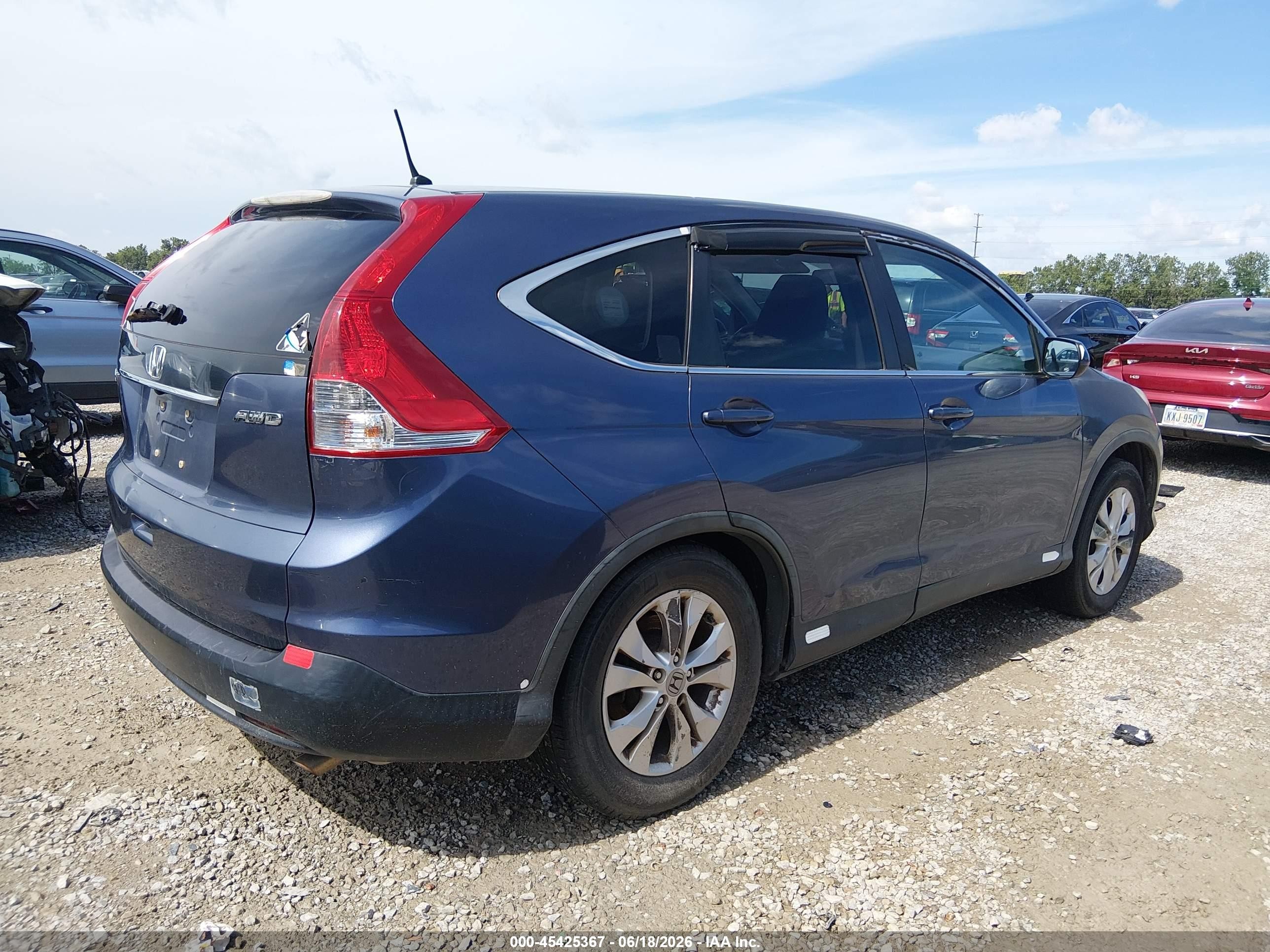 2012 Honda Cr-v Ex Blue vin: 5J6RM4H51CL017972