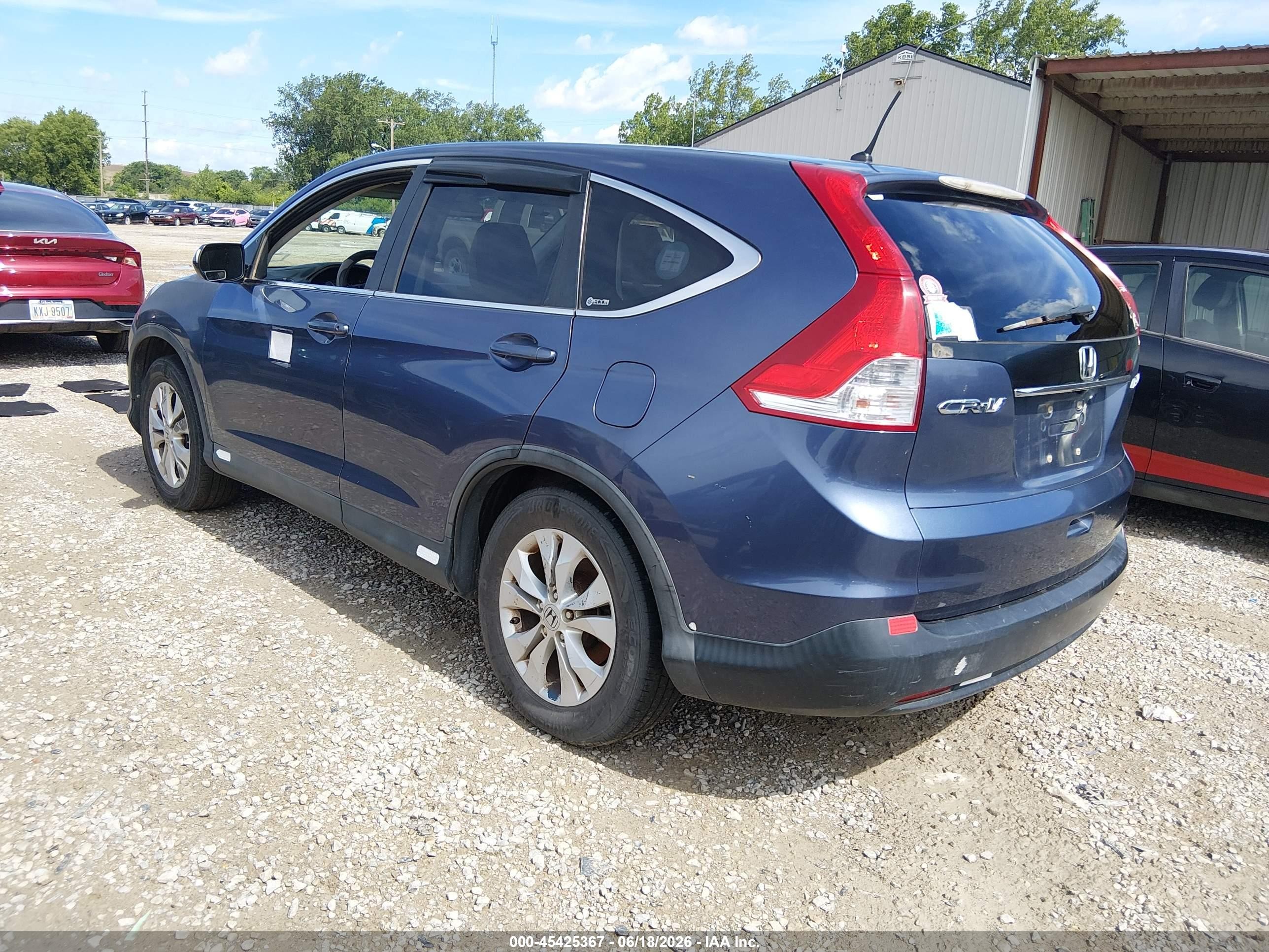 2012 Honda Cr-v Ex Blue vin: 5J6RM4H51CL017972