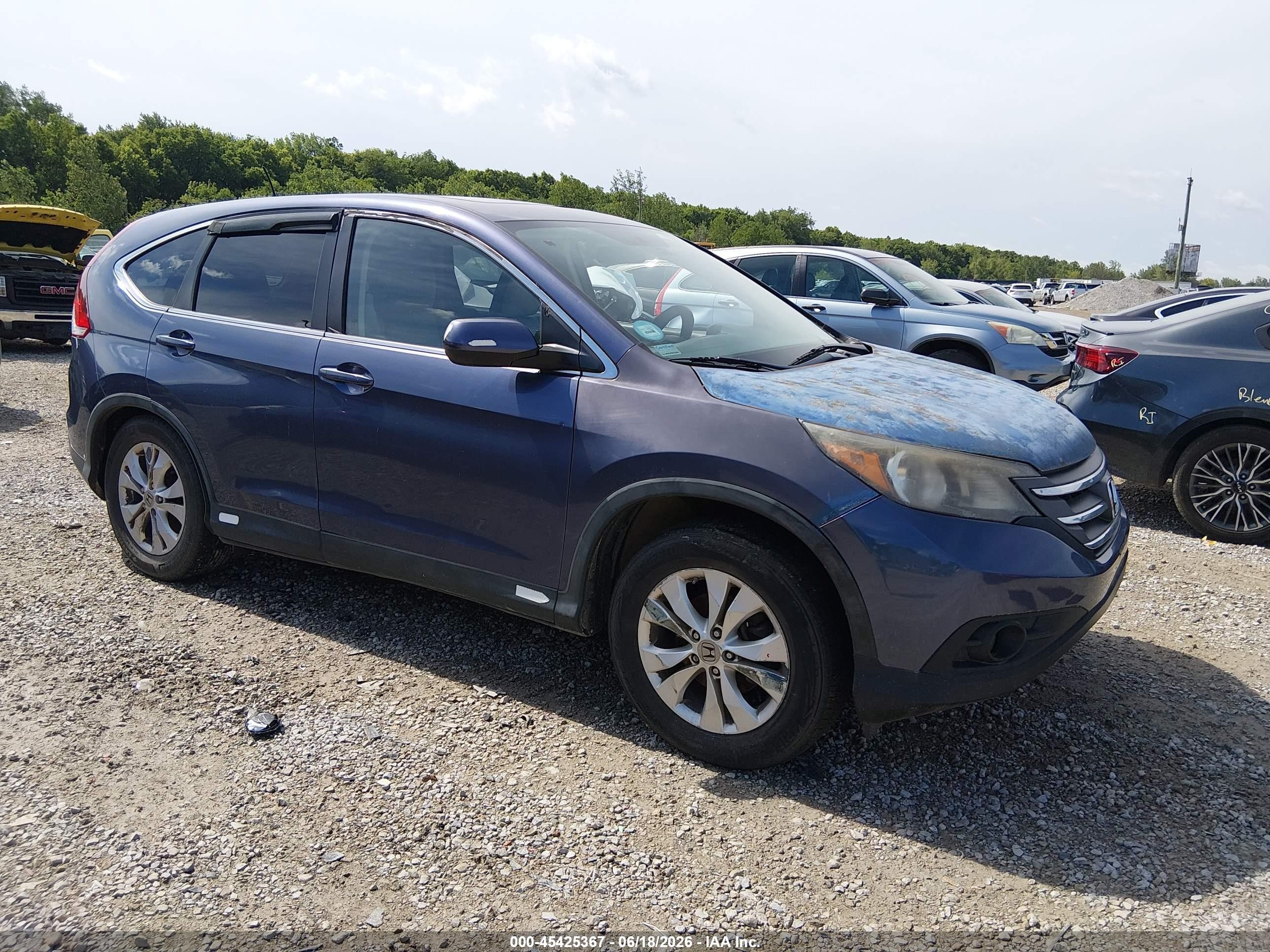 2012 Honda Cr-v Ex Blue vin: 5J6RM4H51CL017972