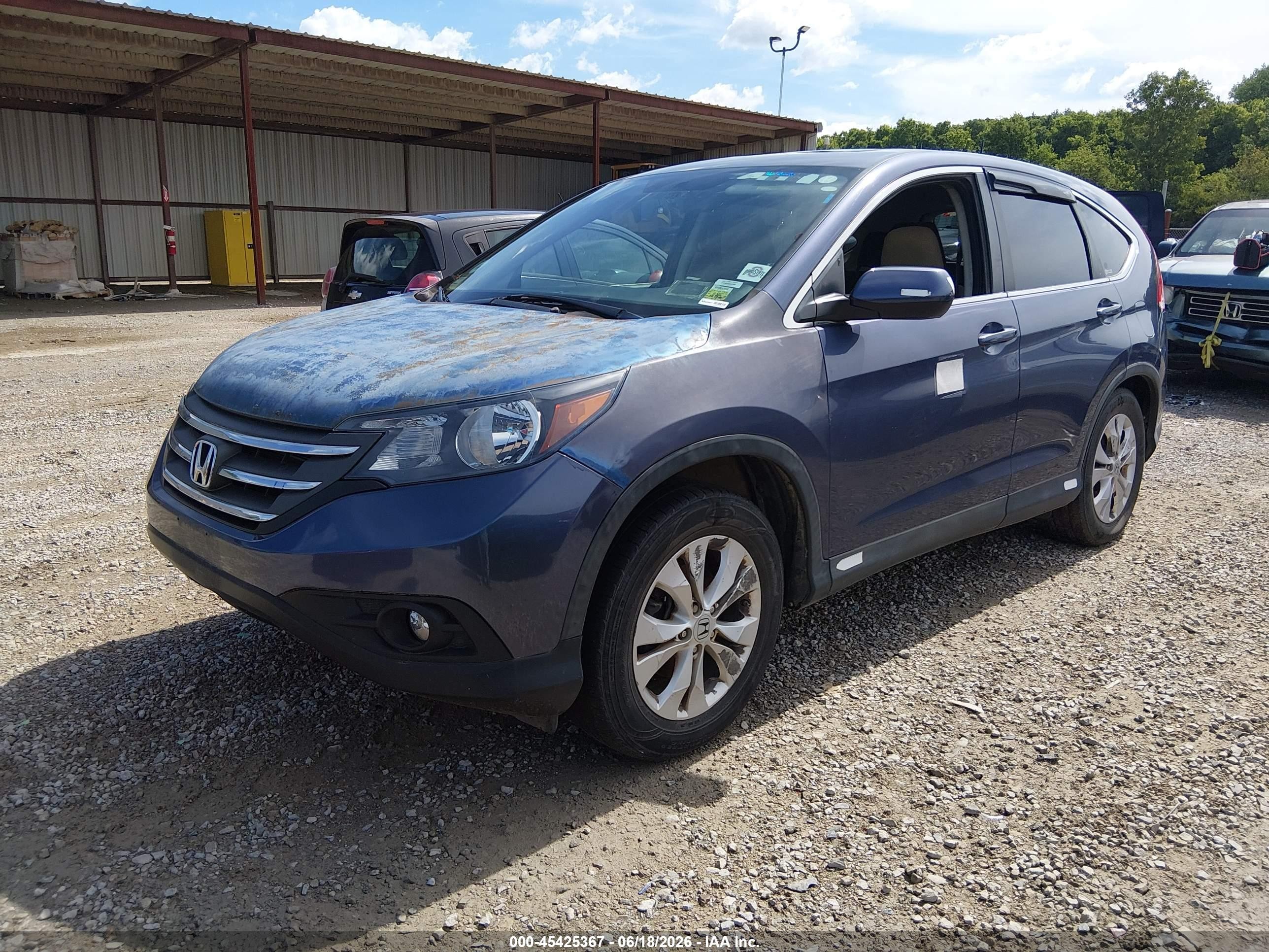 2012 Honda Cr-v Ex Blue vin: 5J6RM4H51CL017972