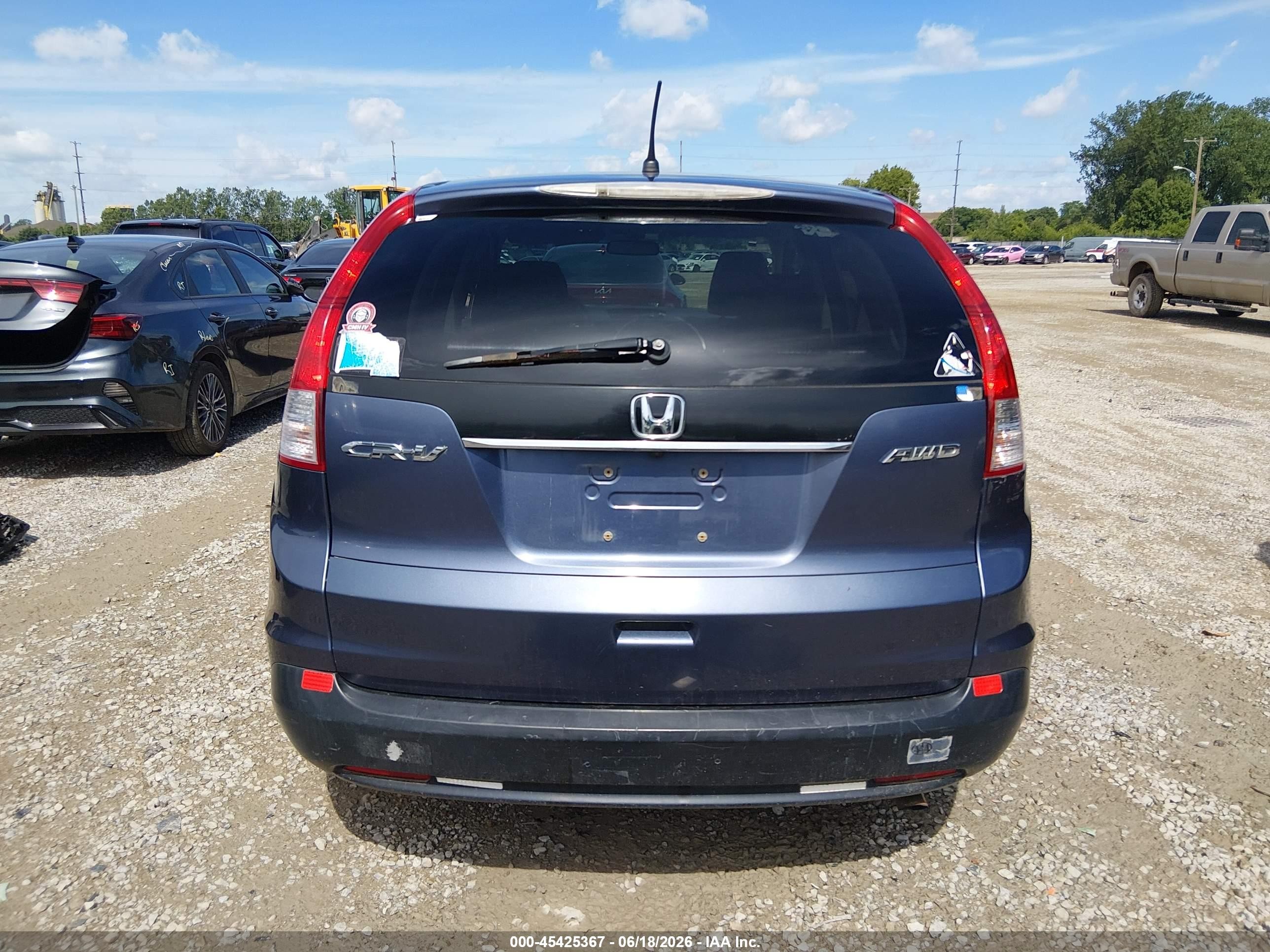 2012 Honda Cr-v Ex Blue vin: 5J6RM4H51CL017972