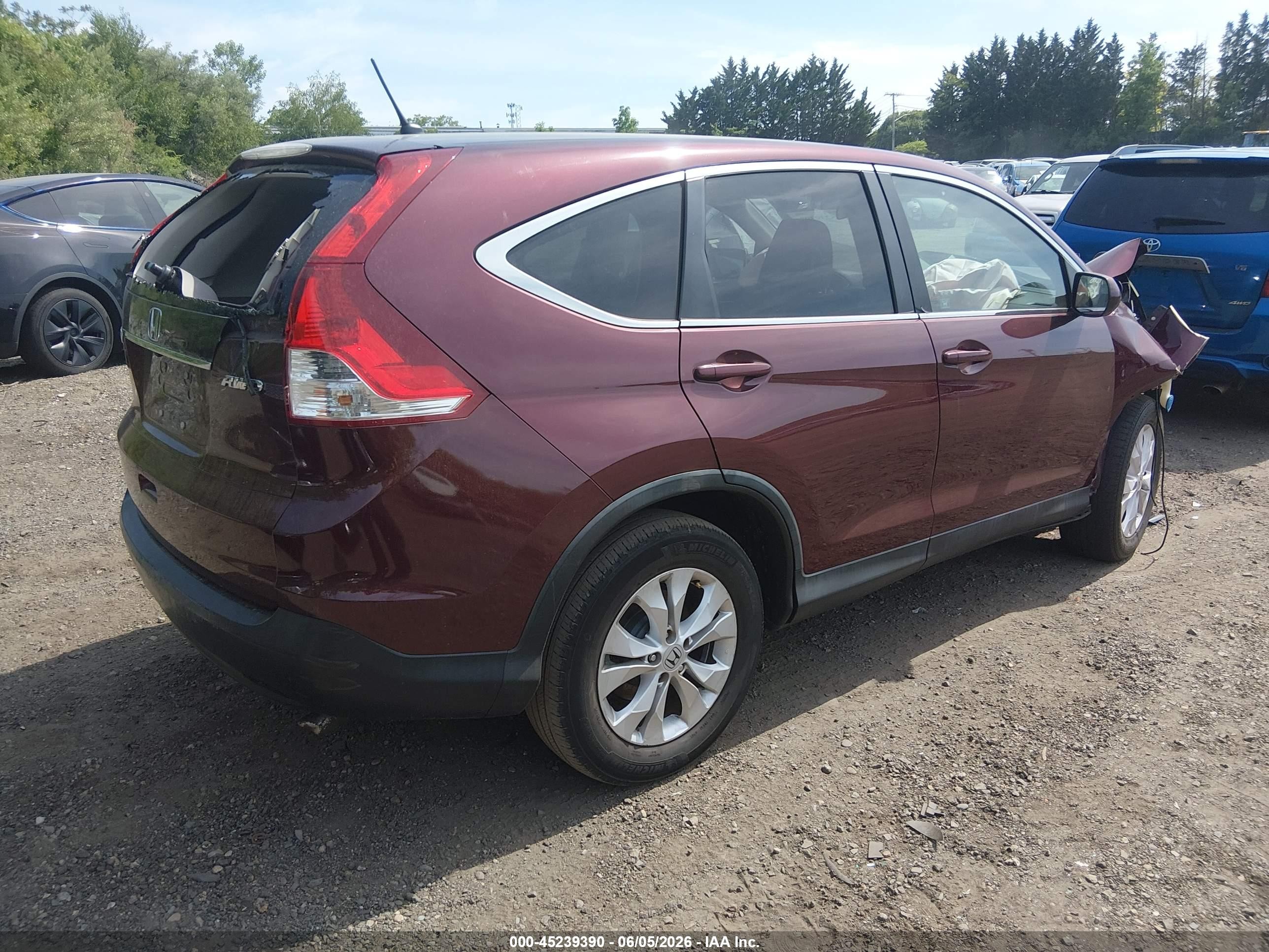 2012 Honda Cr-v Ex Red vin: 5J6RM4H51CL029684