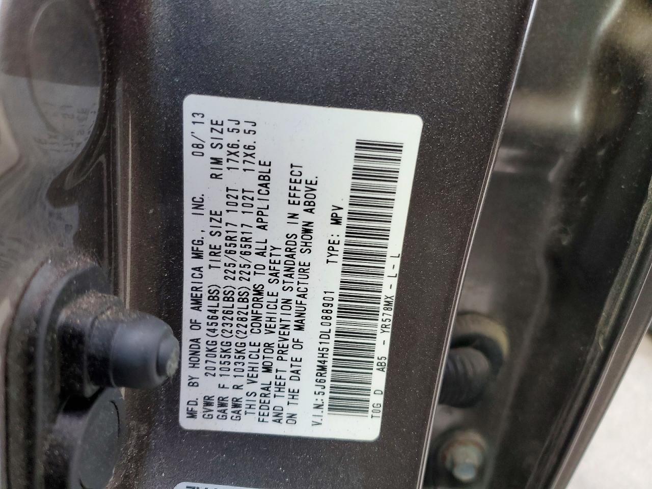2013 Honda Cr-v Ex Gray vin: 5J6RM4H51DL088901
