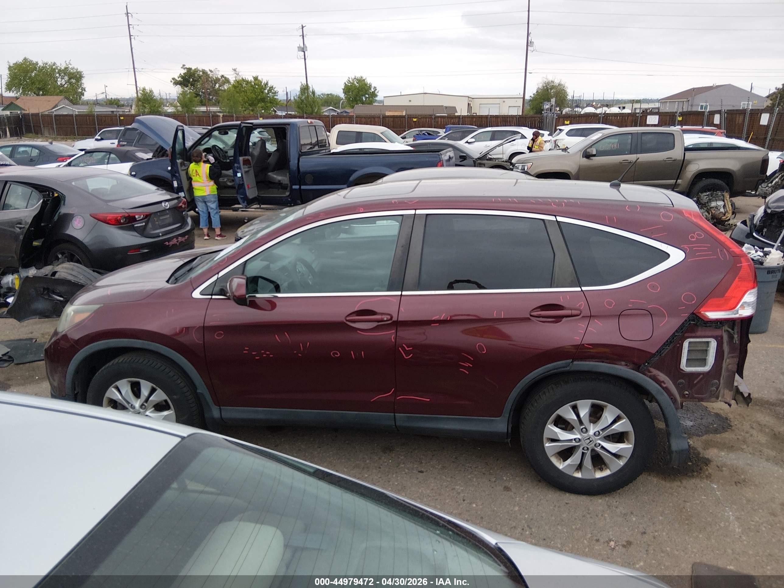 2014 Honda Cr-v Ex Burgundy vin: 5J6RM4H51EL054605