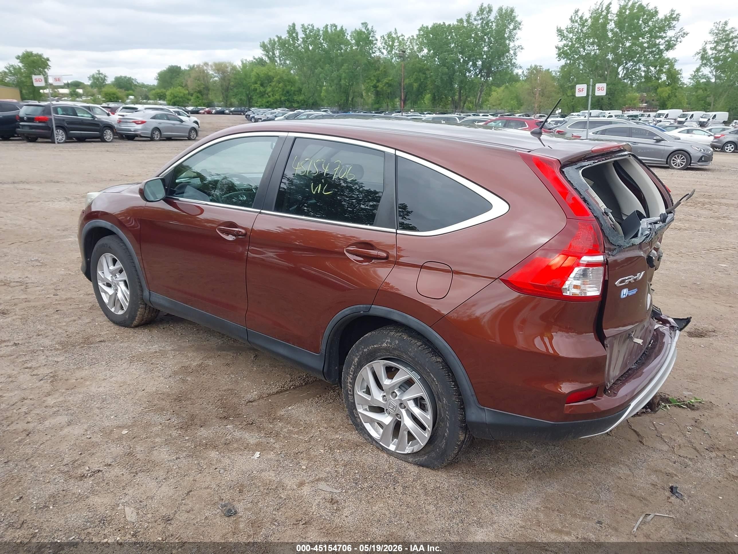 2015 Honda Cr-v Ex Red vin: 5J6RM4H51FL012498