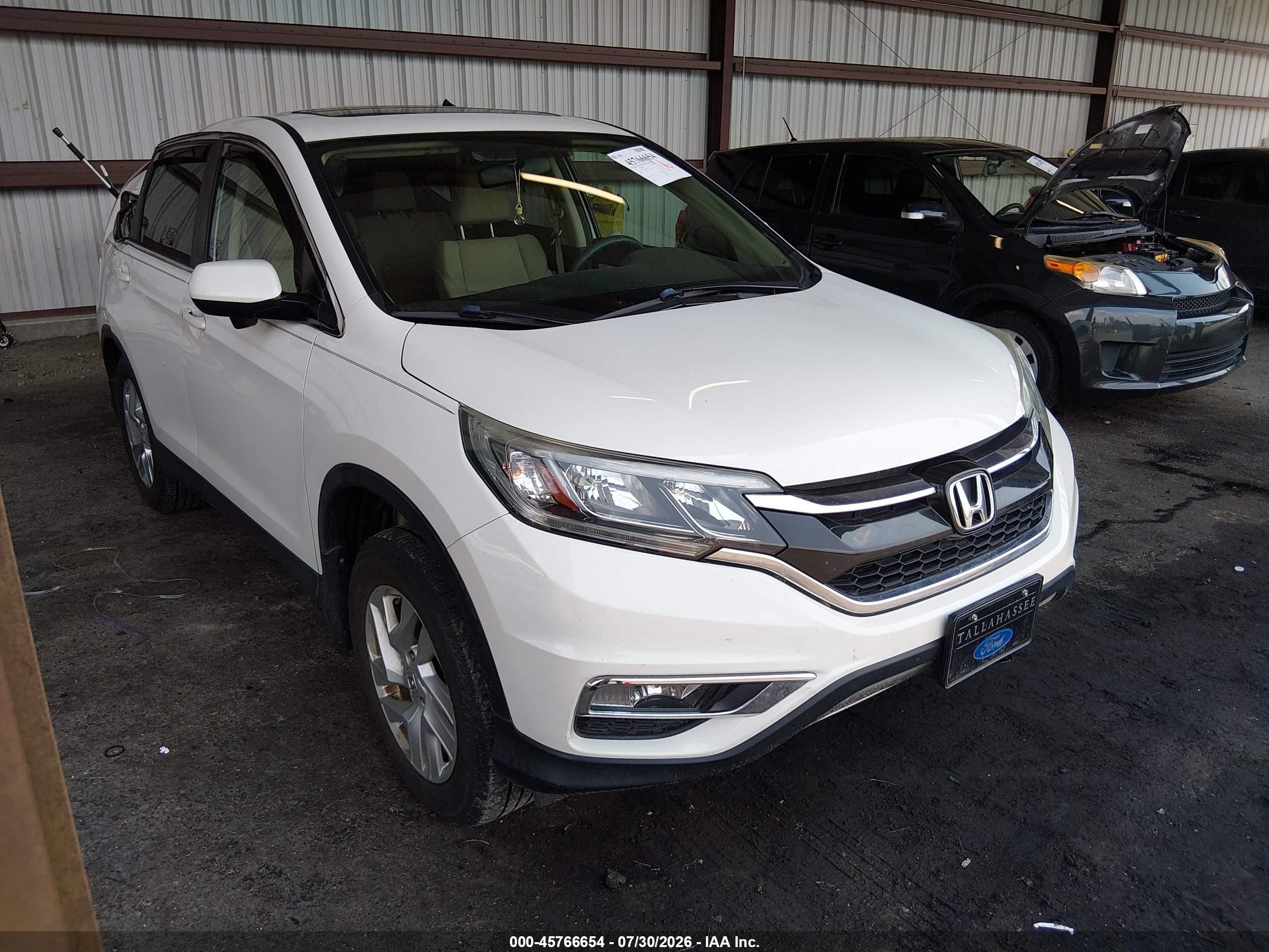 2015 Honda Cr-v Ex White vin: 5J6RM4H51FL059191