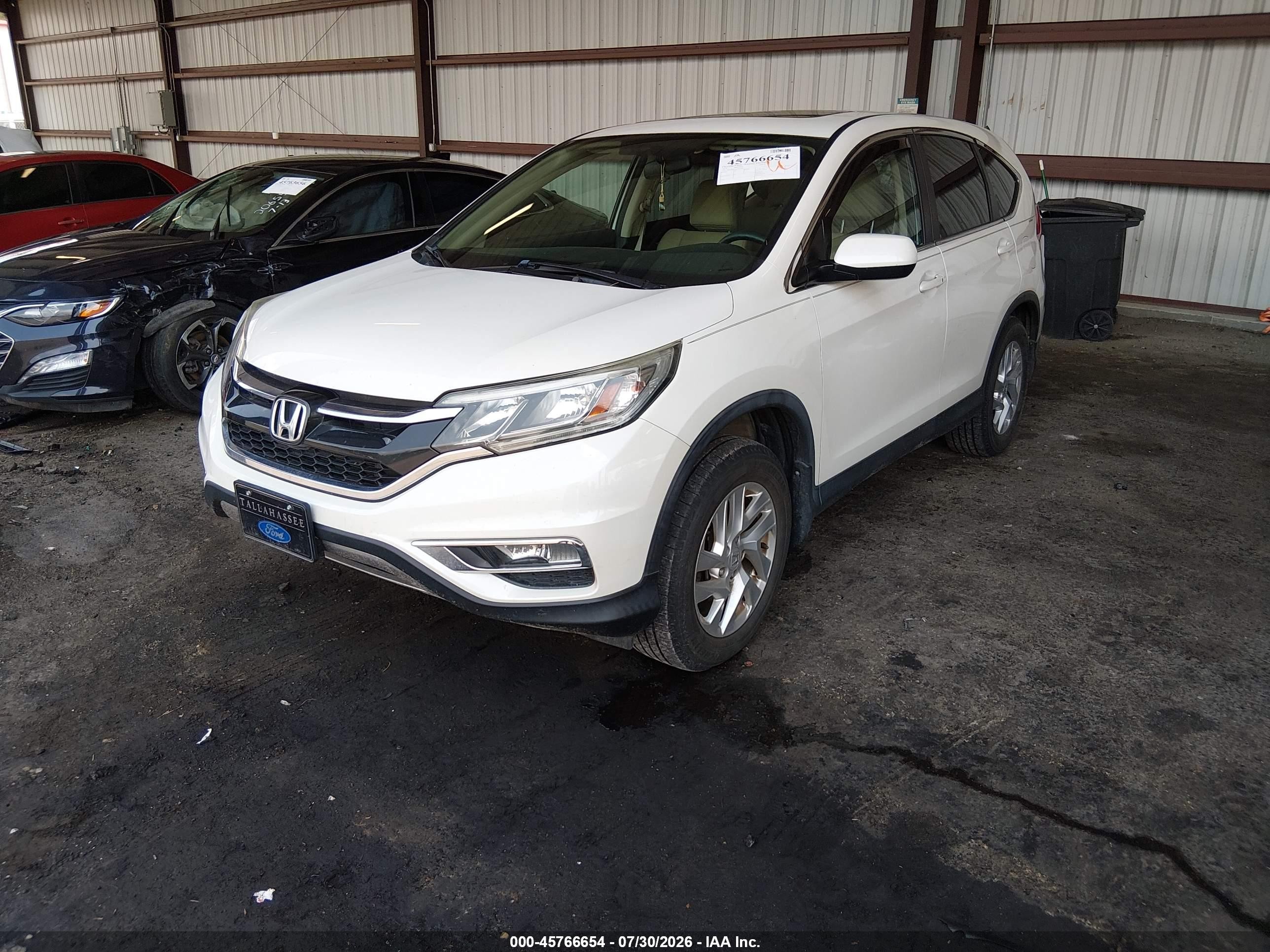 2015 Honda Cr-v Ex White vin: 5J6RM4H51FL059191
