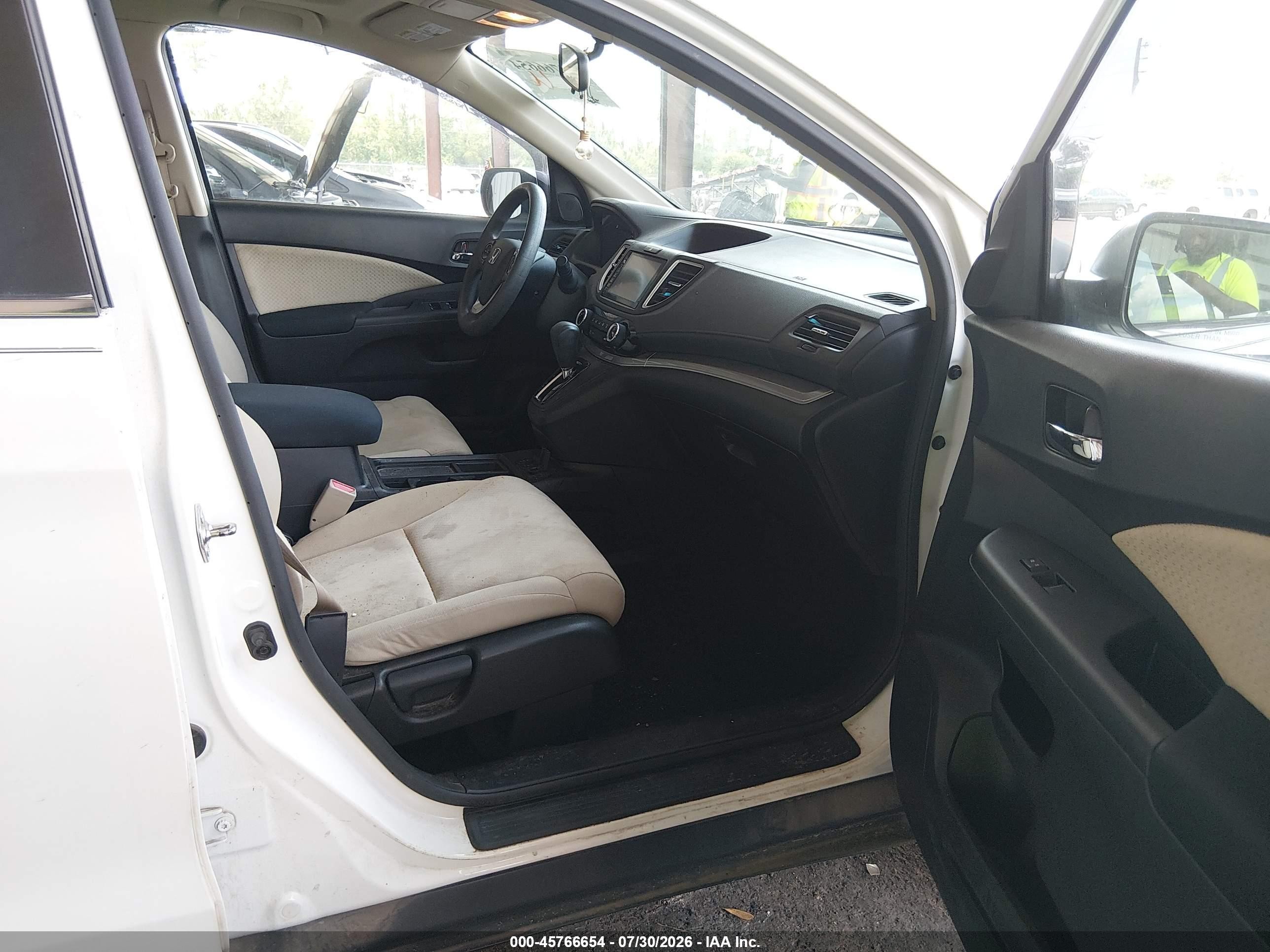 2015 Honda Cr-v Ex White vin: 5J6RM4H51FL059191