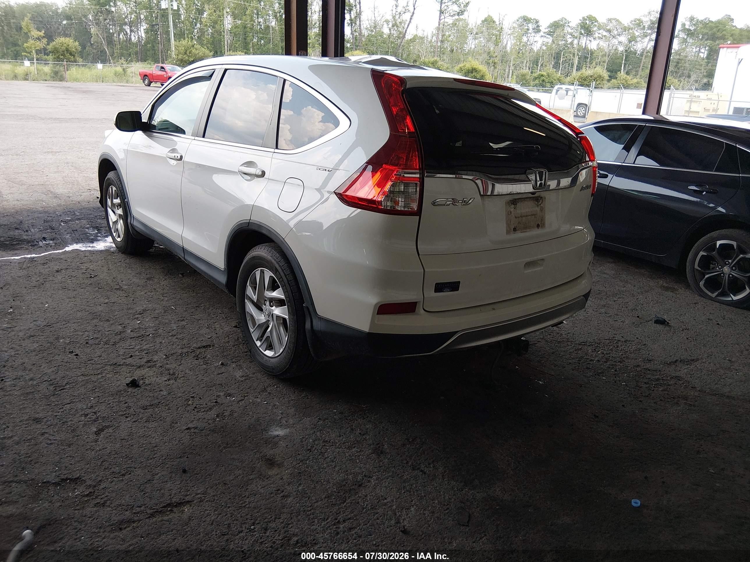 2015 Honda Cr-v Ex White vin: 5J6RM4H51FL059191