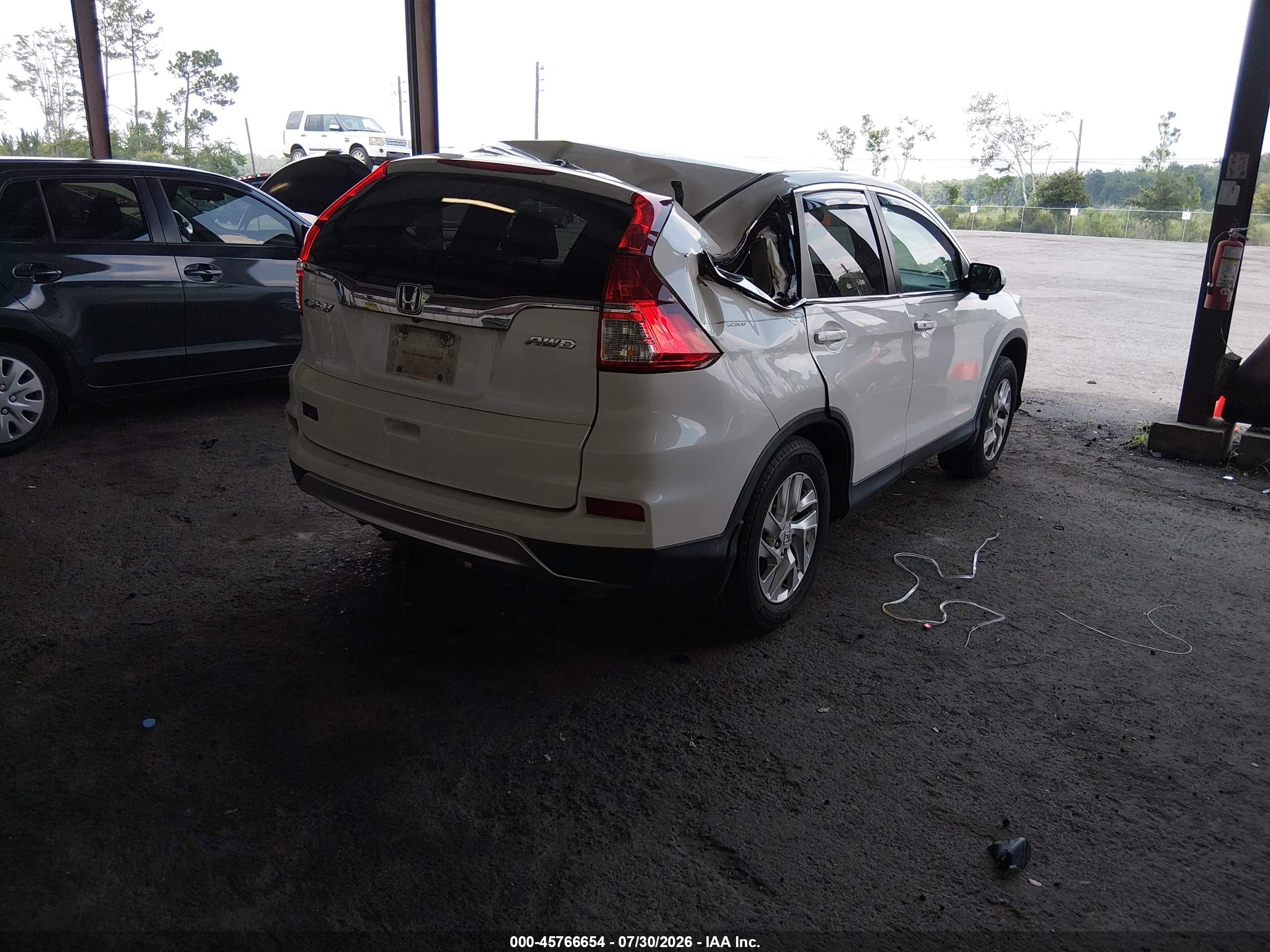 2015 Honda Cr-v Ex White vin: 5J6RM4H51FL059191