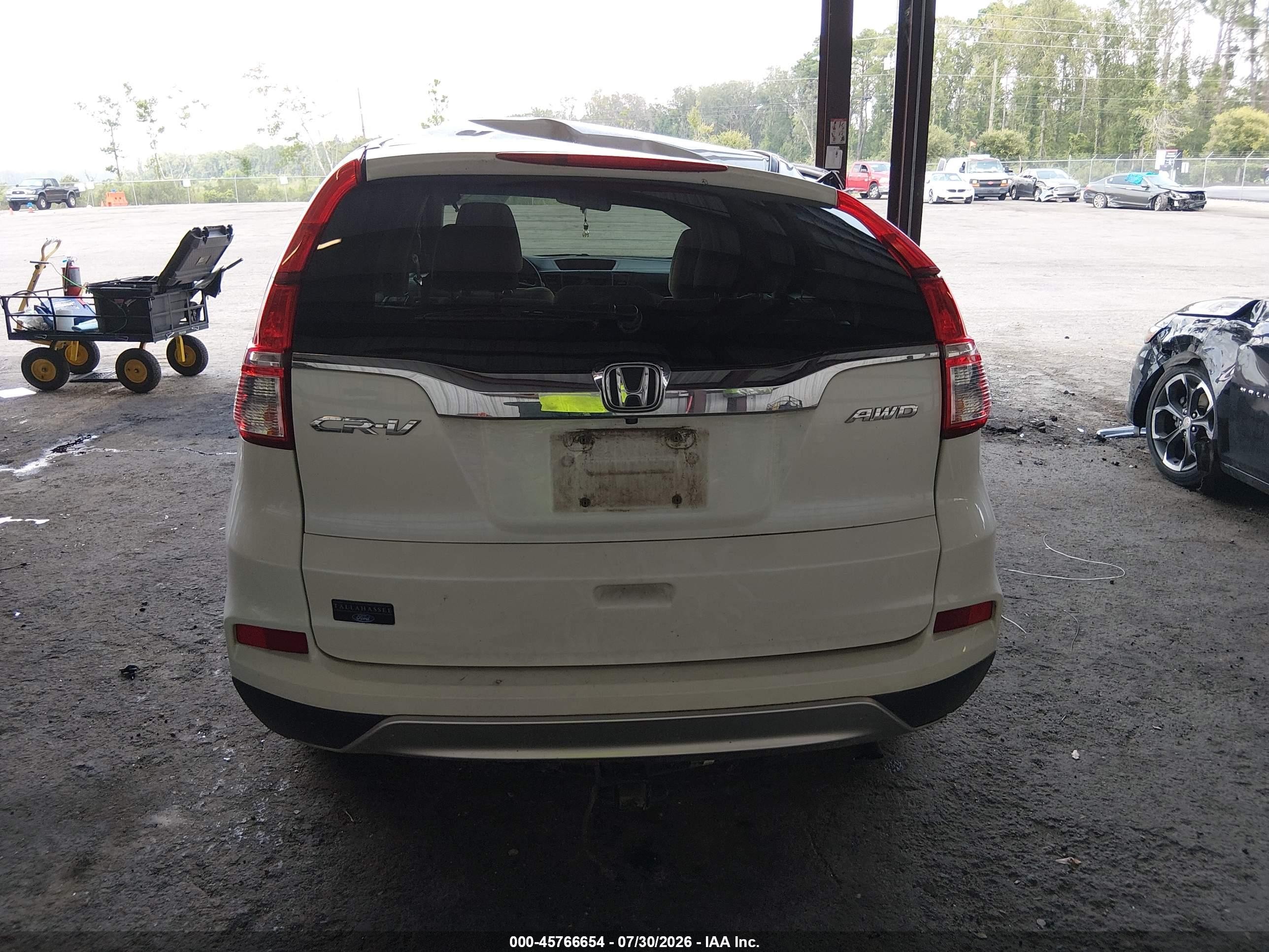 2015 Honda Cr-v Ex White vin: 5J6RM4H51FL059191