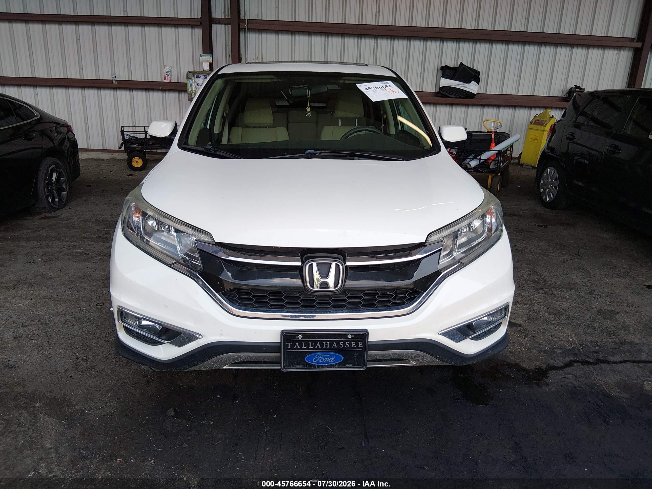 2015 Honda Cr-v Ex White vin: 5J6RM4H51FL059191