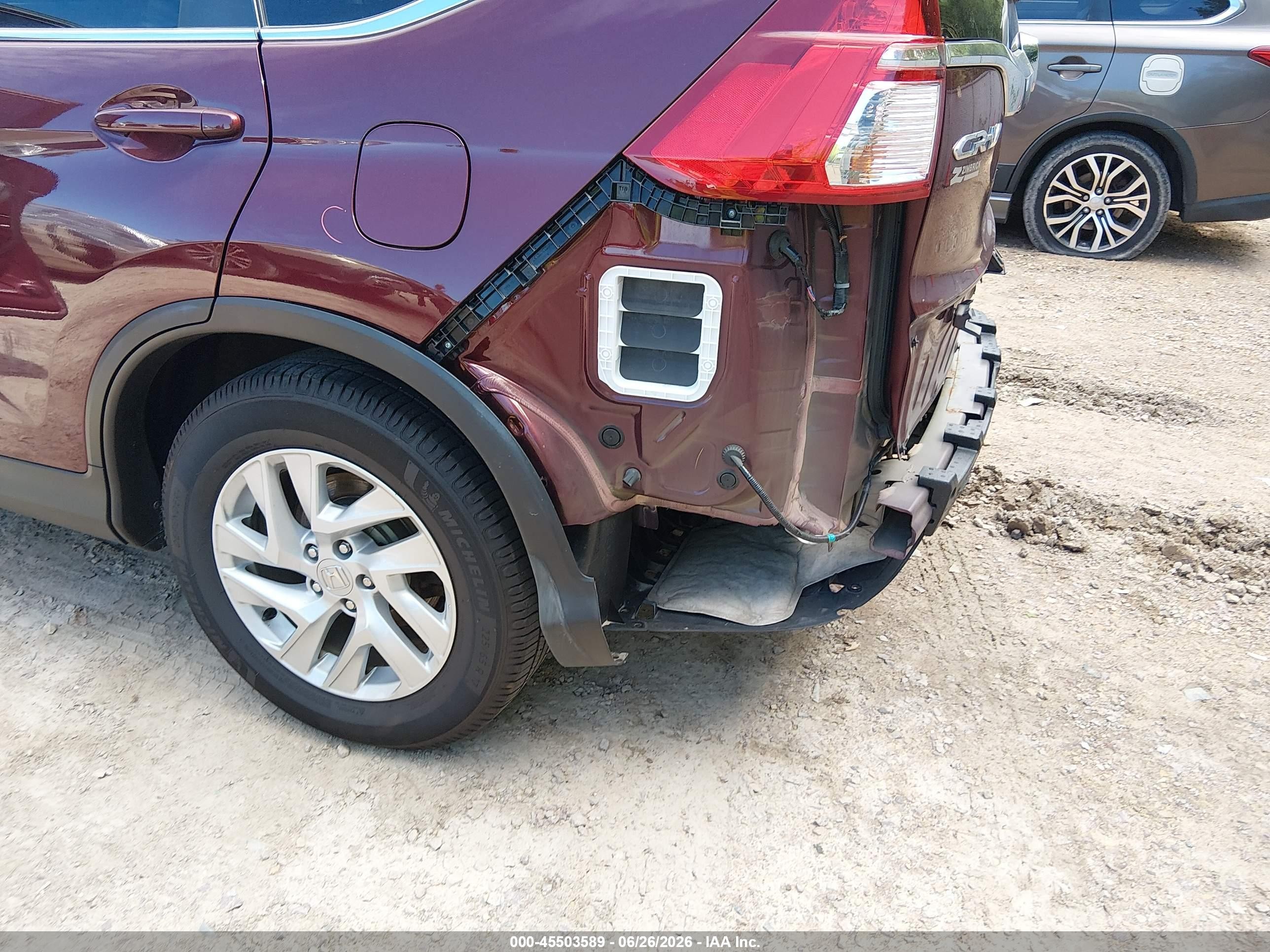 2015 Honda Cr-v Ex Burgundy vin: 5J6RM4H51FL113184